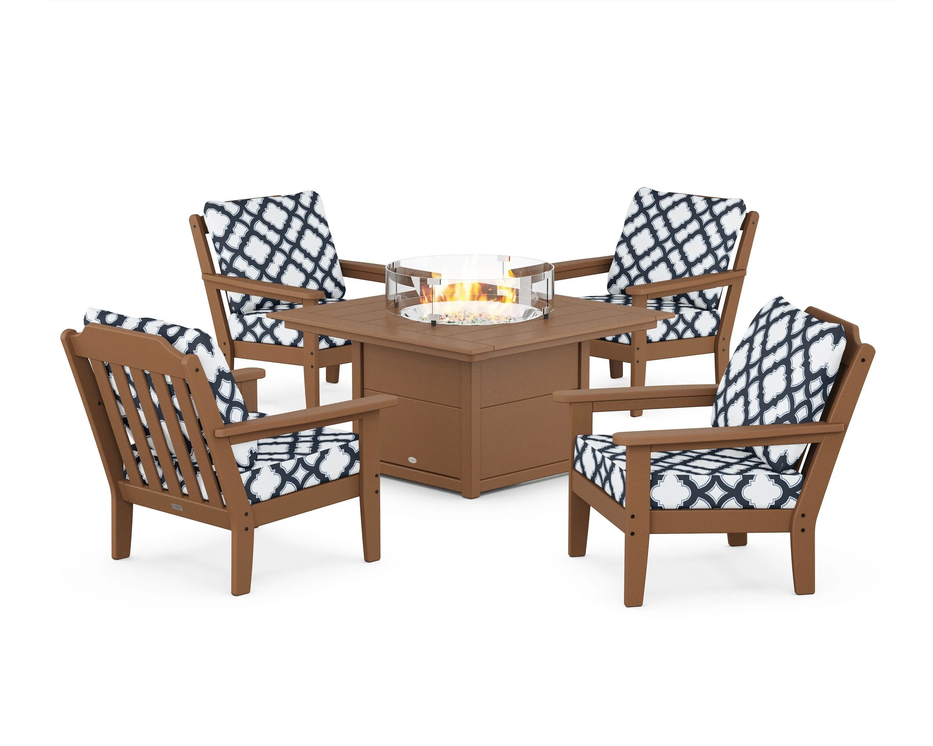 Cottage 5-Piece Deep Seating Set with Fire Pit Table