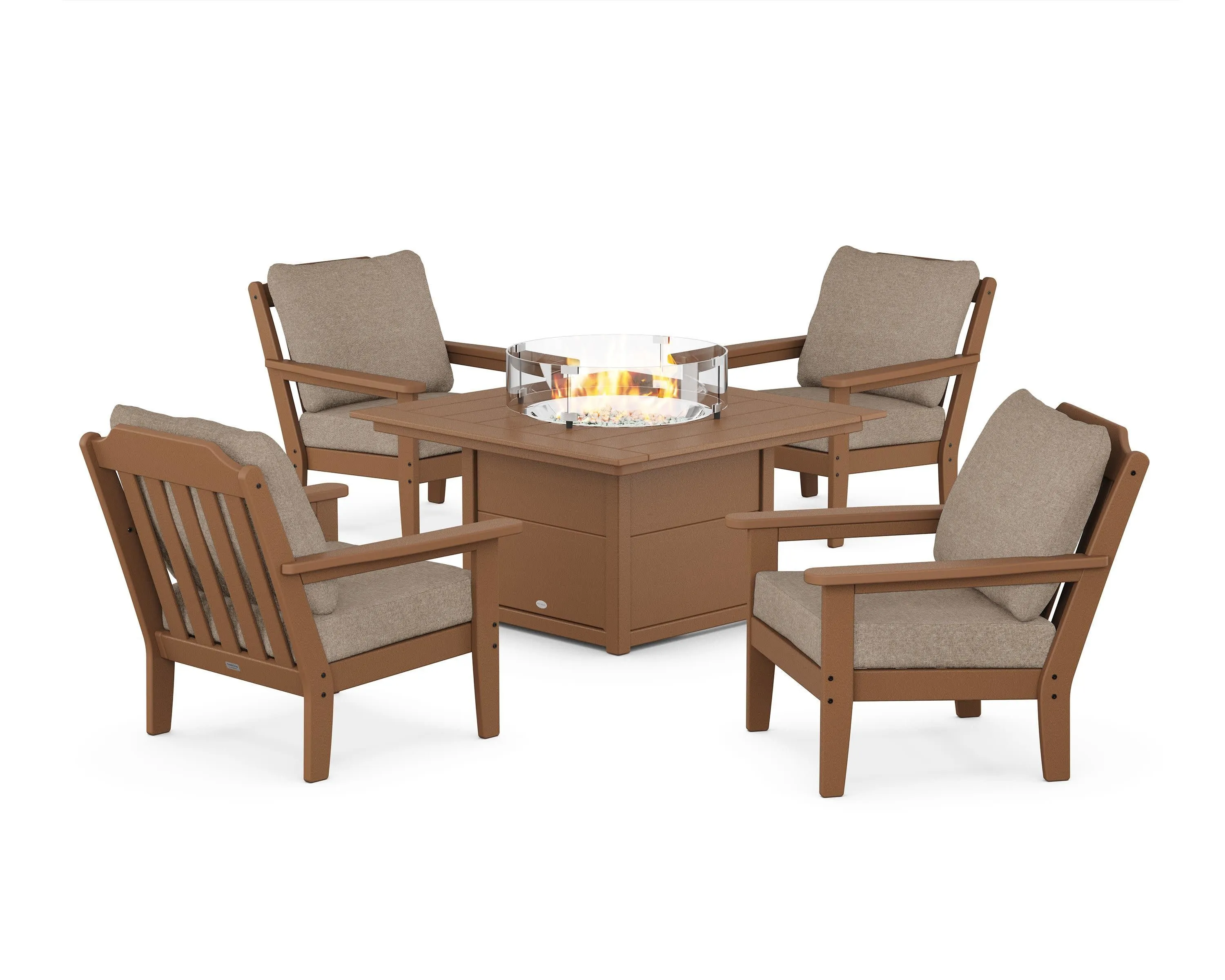 Cottage 5-Piece Deep Seating Set with Fire Pit Table