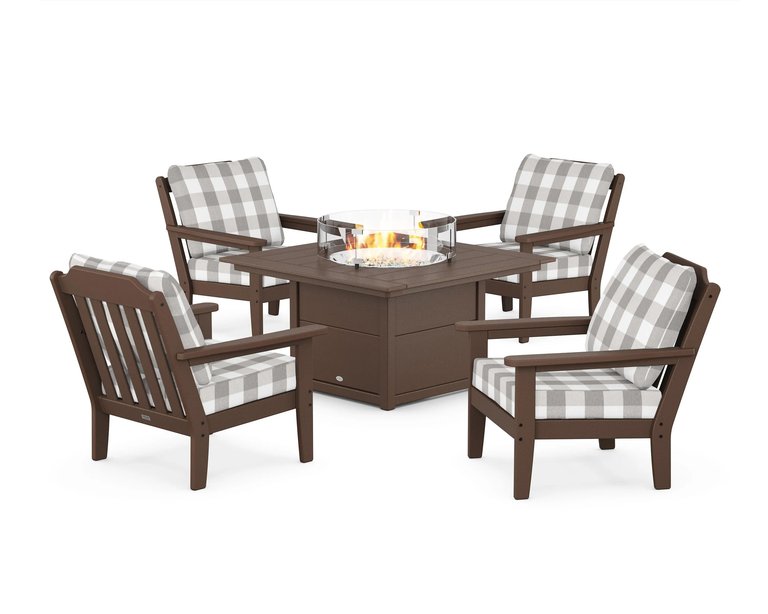 Cottage 5-Piece Deep Seating Set with Fire Pit Table
