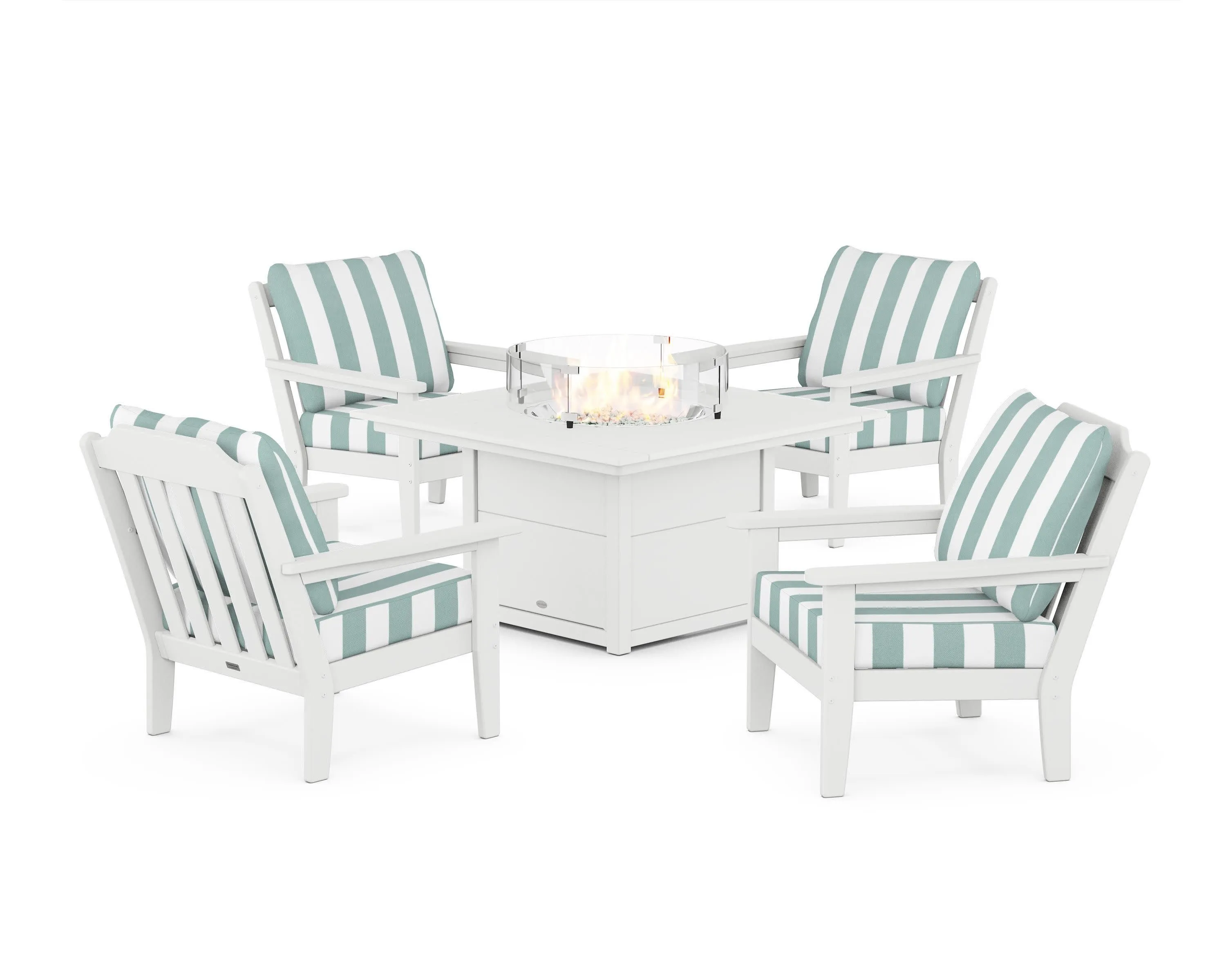 Cottage 5-Piece Deep Seating Set with Fire Pit Table