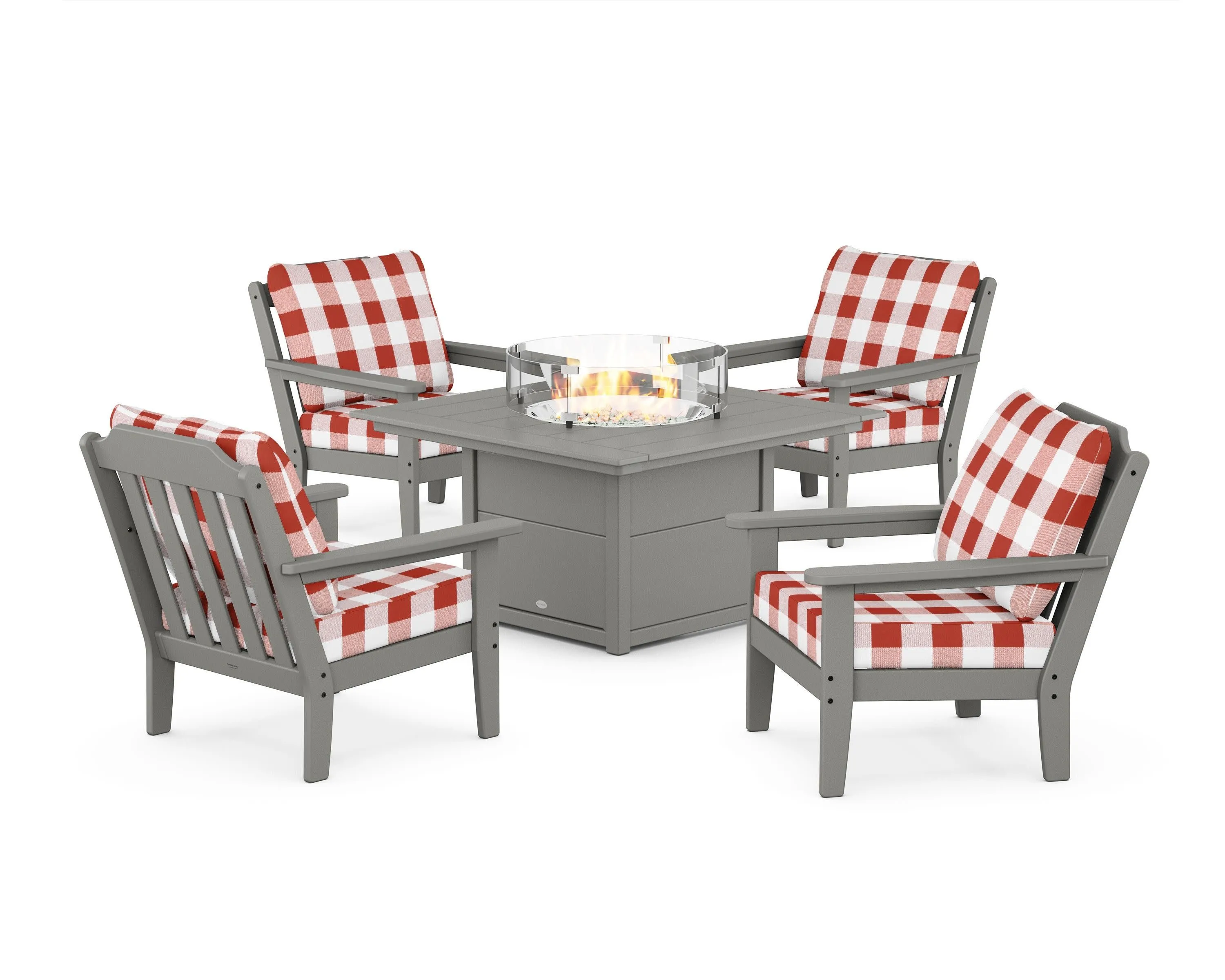 Cottage 5-Piece Deep Seating Set with Fire Pit Table