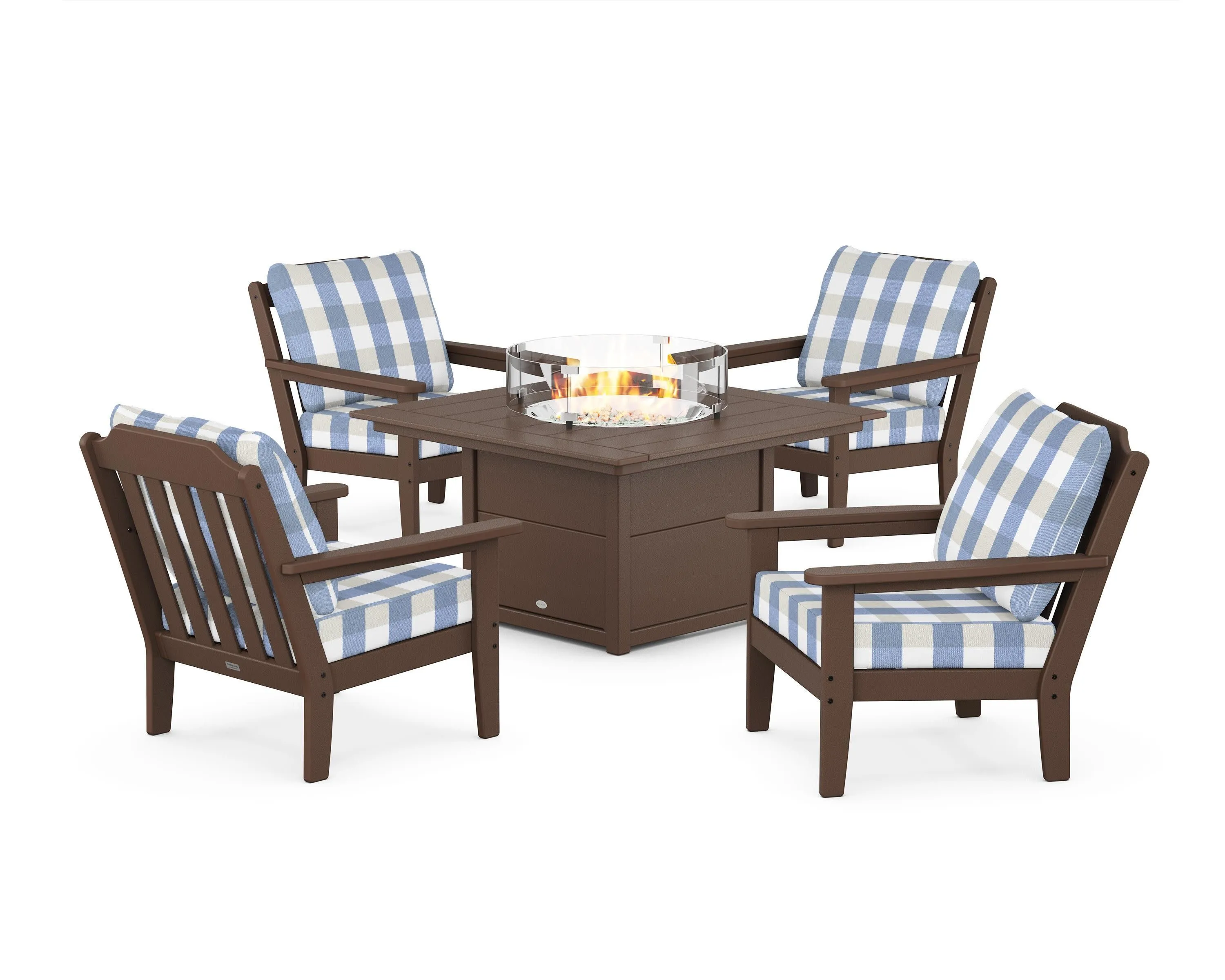 Cottage 5-Piece Deep Seating Set with Fire Pit Table