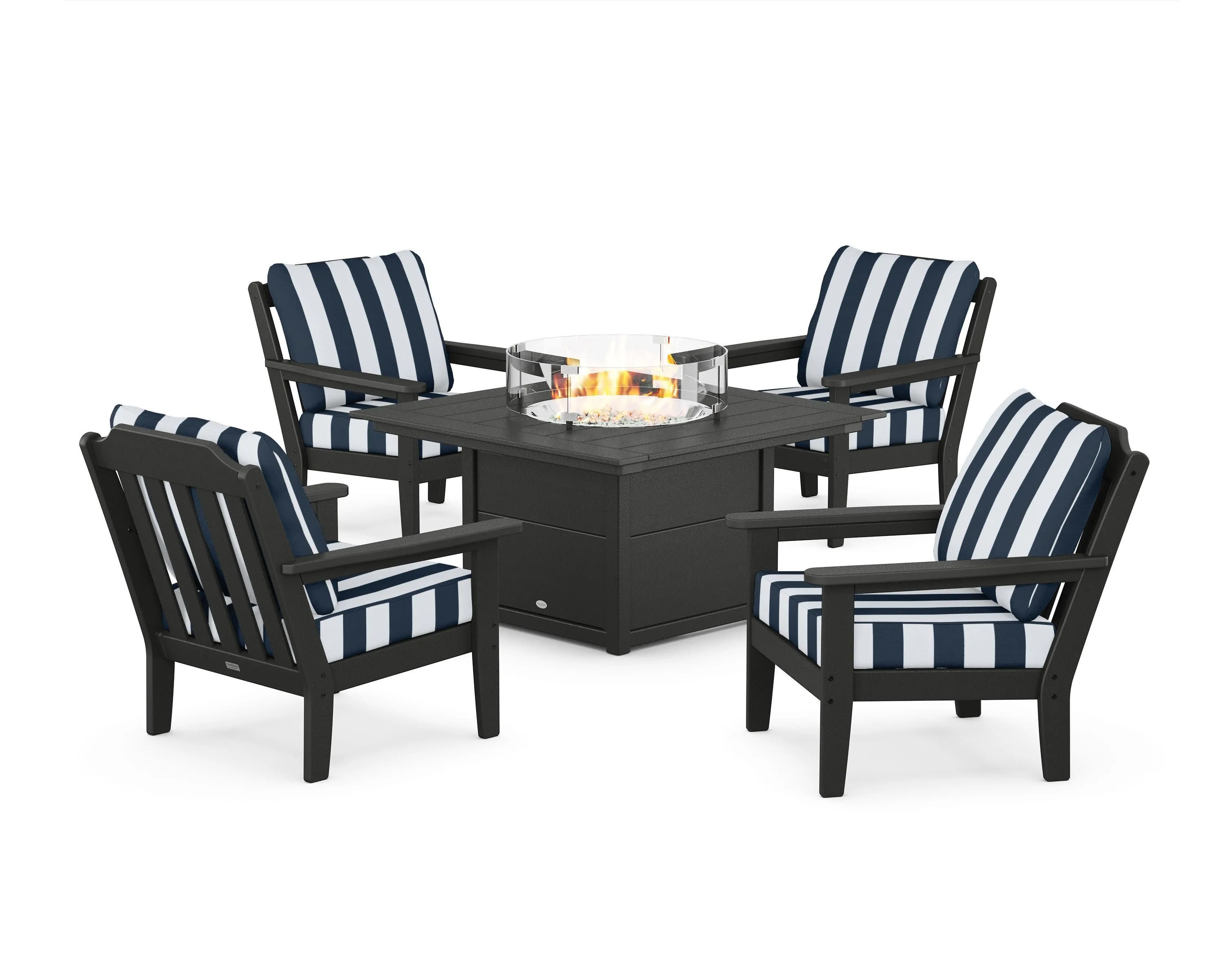 Cottage 5-Piece Deep Seating Set with Fire Pit Table