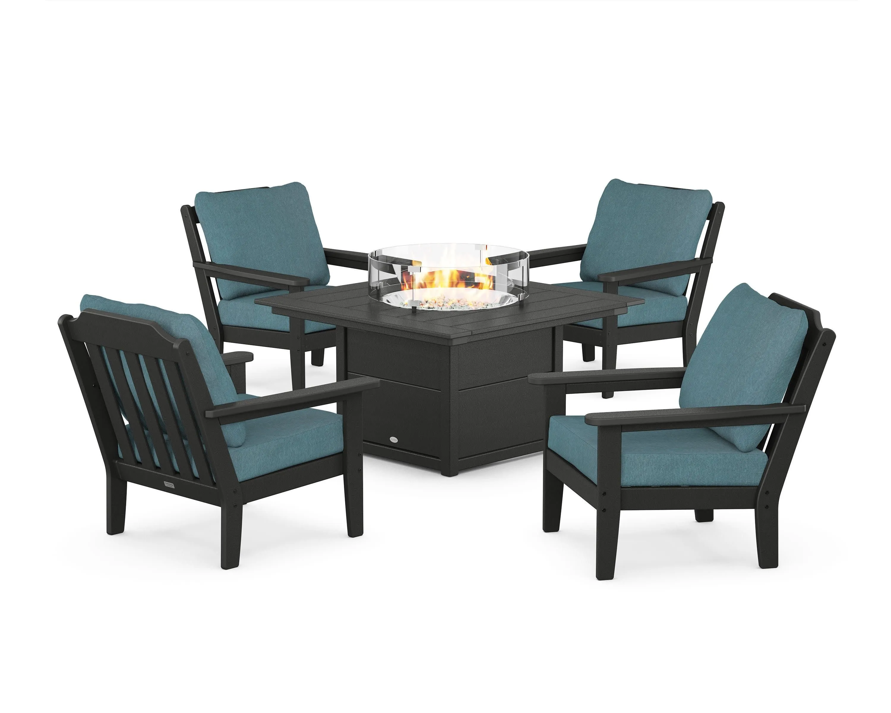 Cottage 5-Piece Deep Seating Set with Fire Pit Table