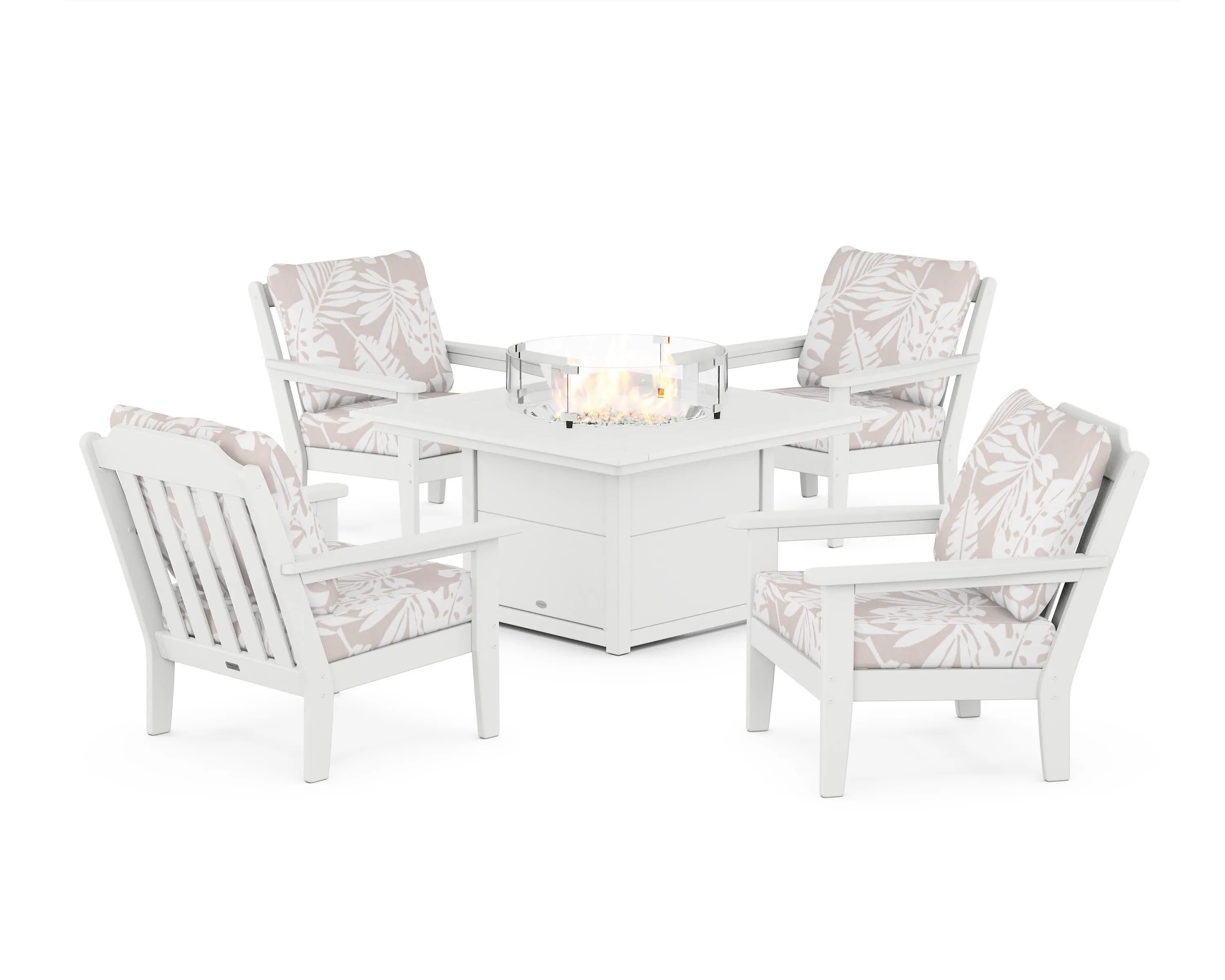 Cottage 5-Piece Deep Seating Set with Fire Pit Table