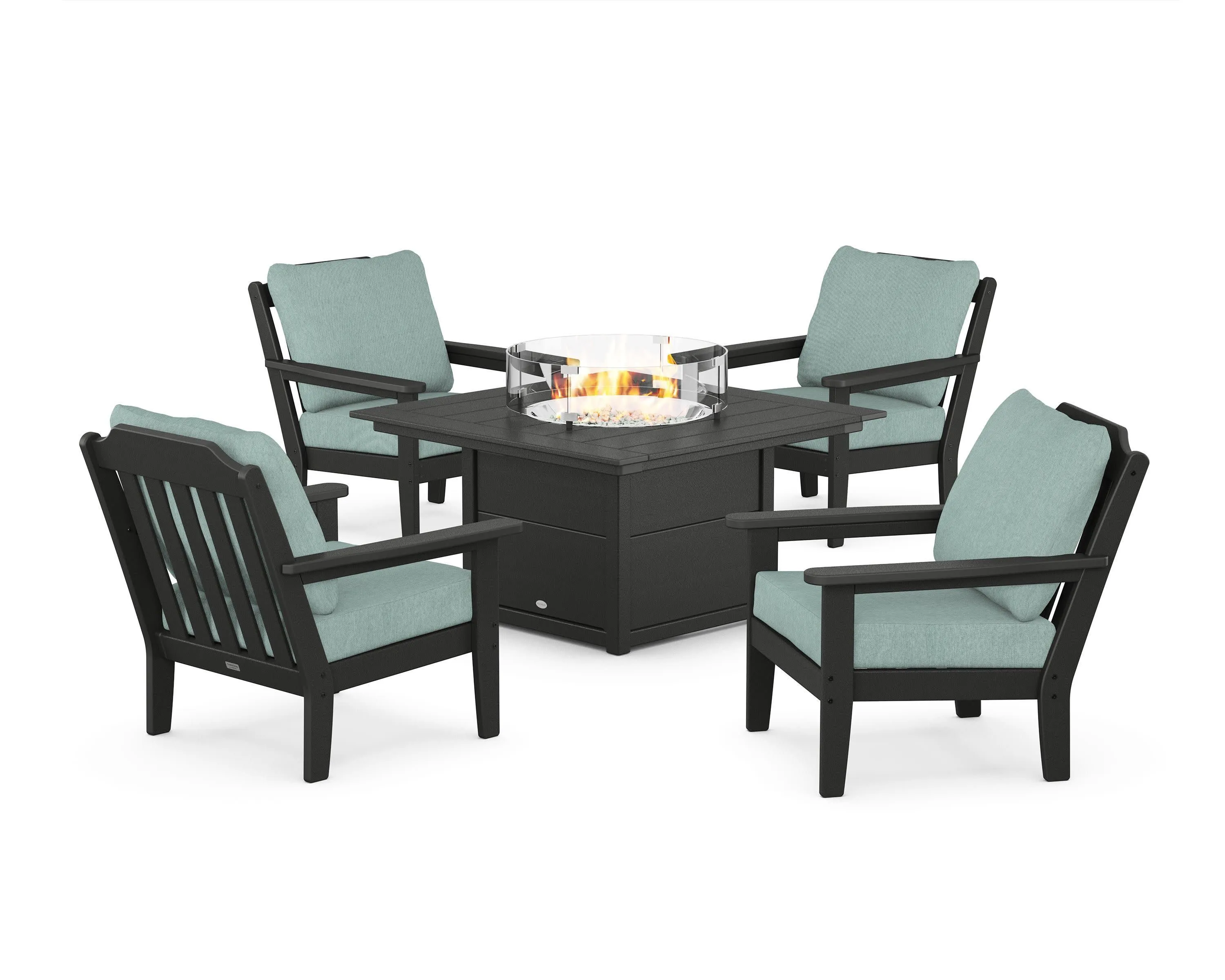 Cottage 5-Piece Deep Seating Set with Fire Pit Table