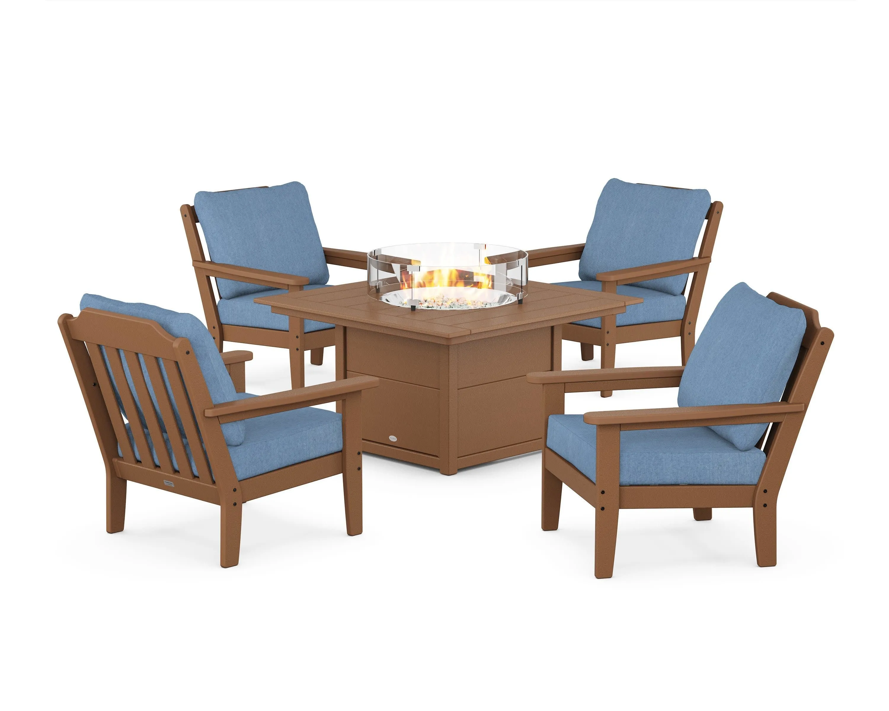 Cottage 5-Piece Deep Seating Set with Fire Pit Table