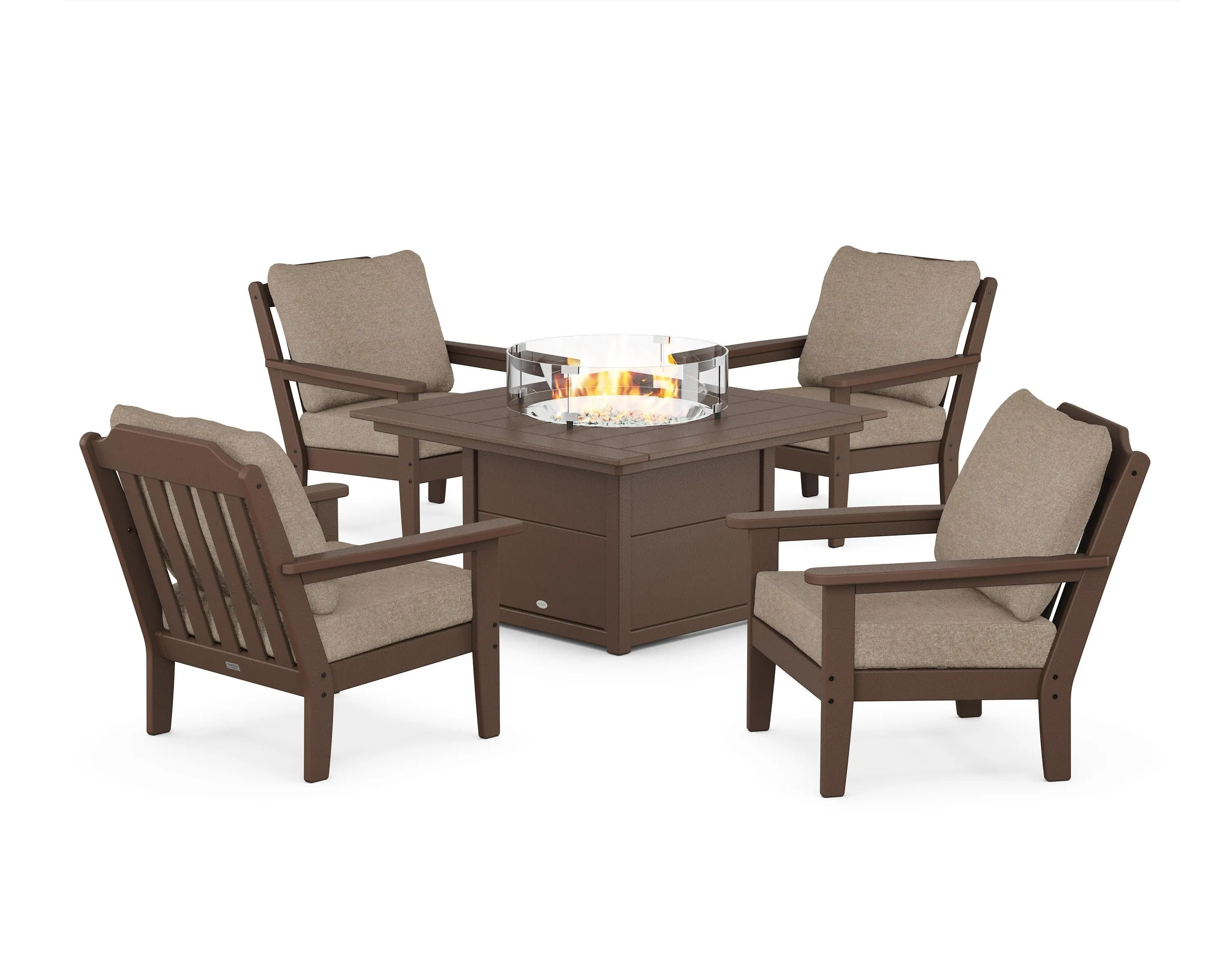 Cottage 5-Piece Deep Seating Set with Fire Pit Table