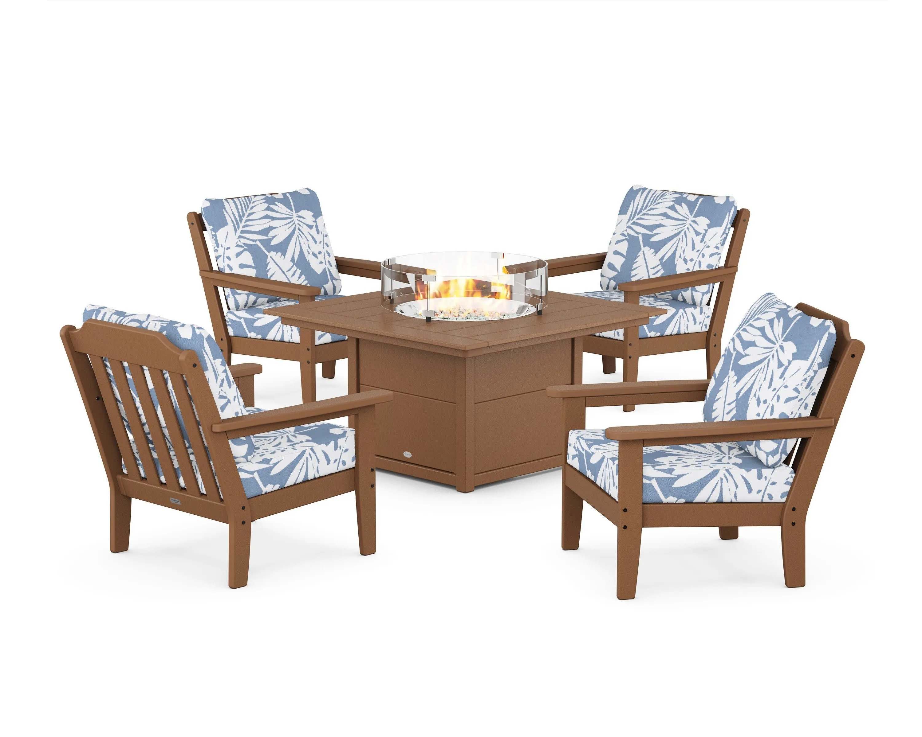 Cottage 5-Piece Deep Seating Set with Fire Pit Table