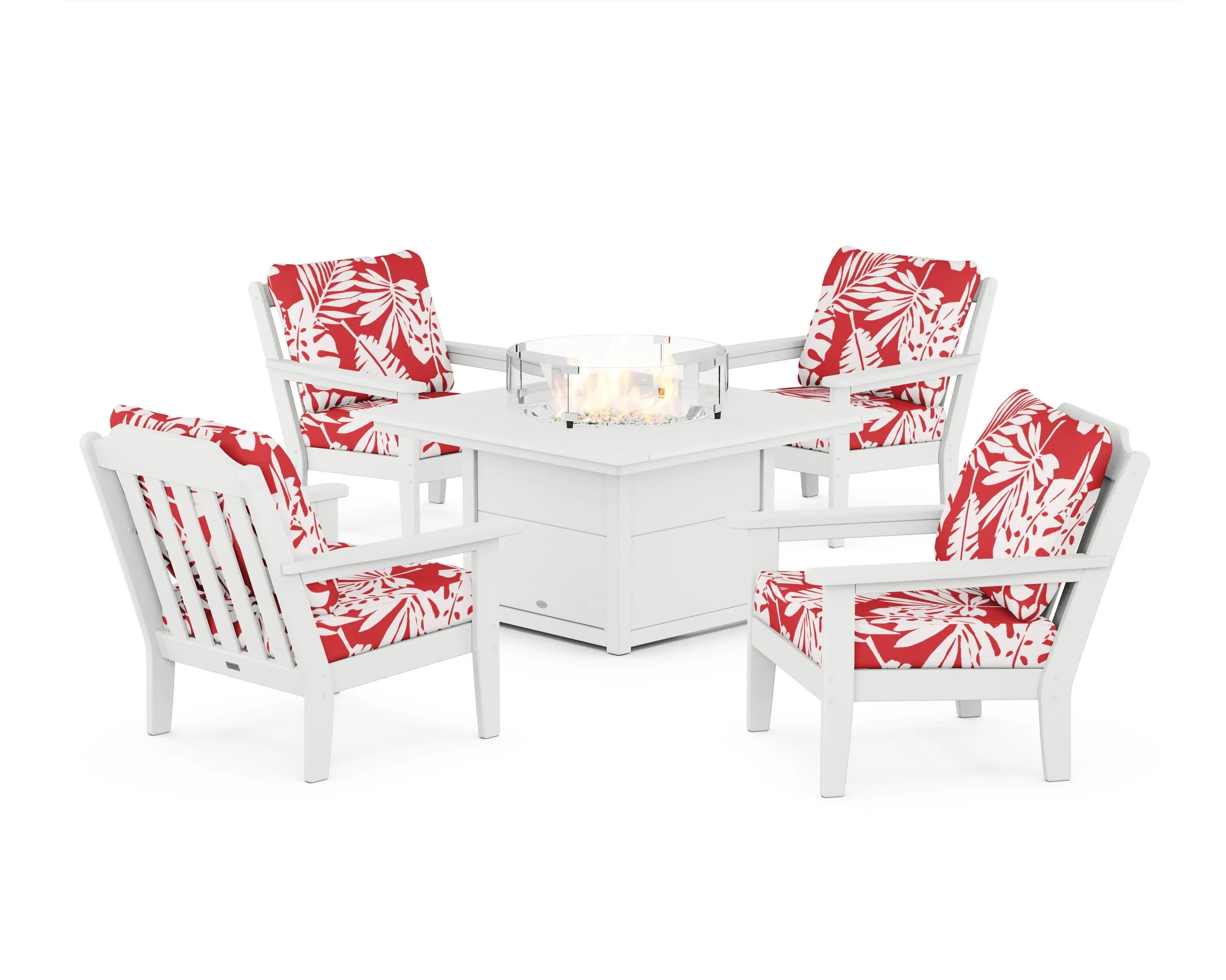 Cottage 5-Piece Deep Seating Set with Fire Pit Table