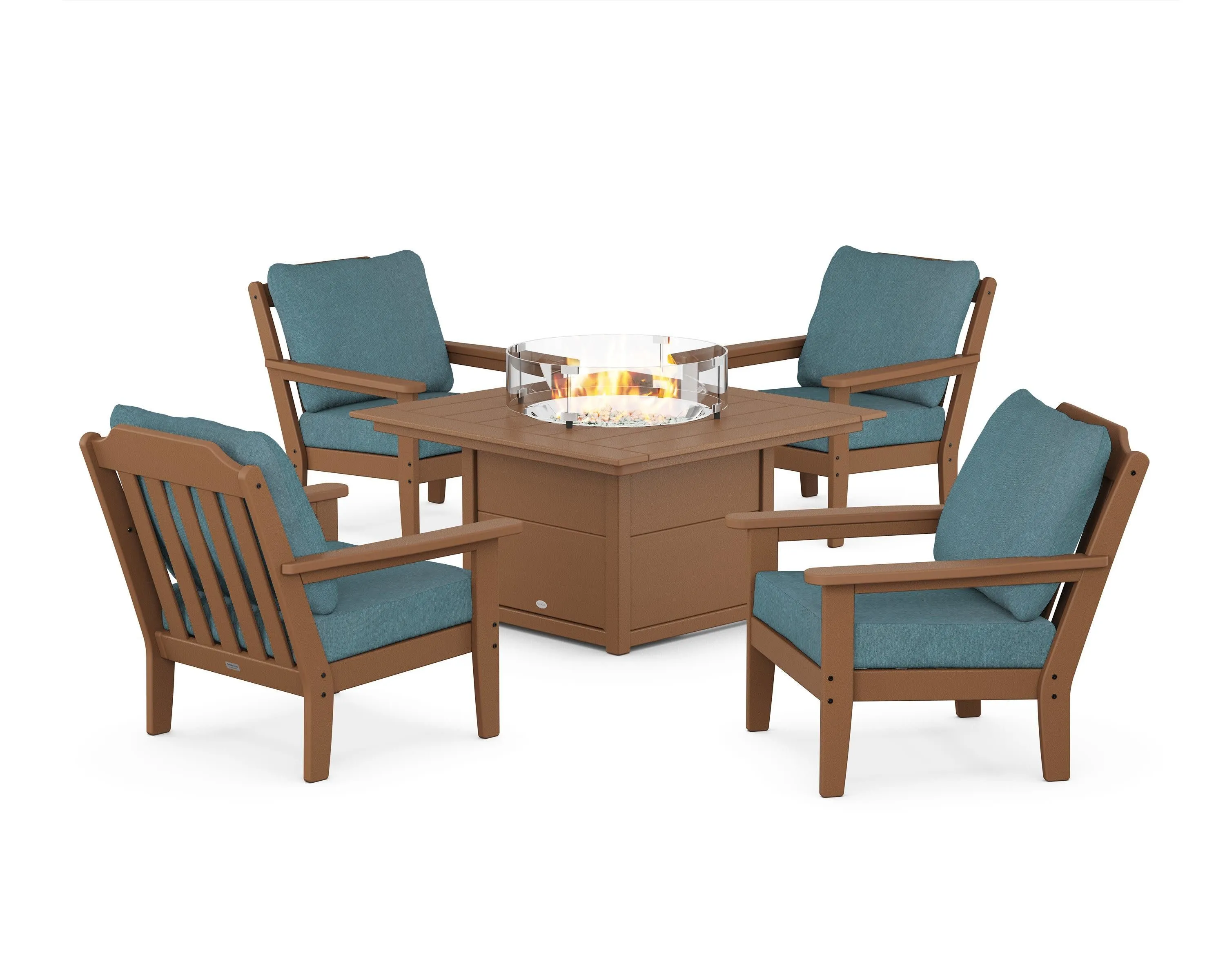 Cottage 5-Piece Deep Seating Set with Fire Pit Table