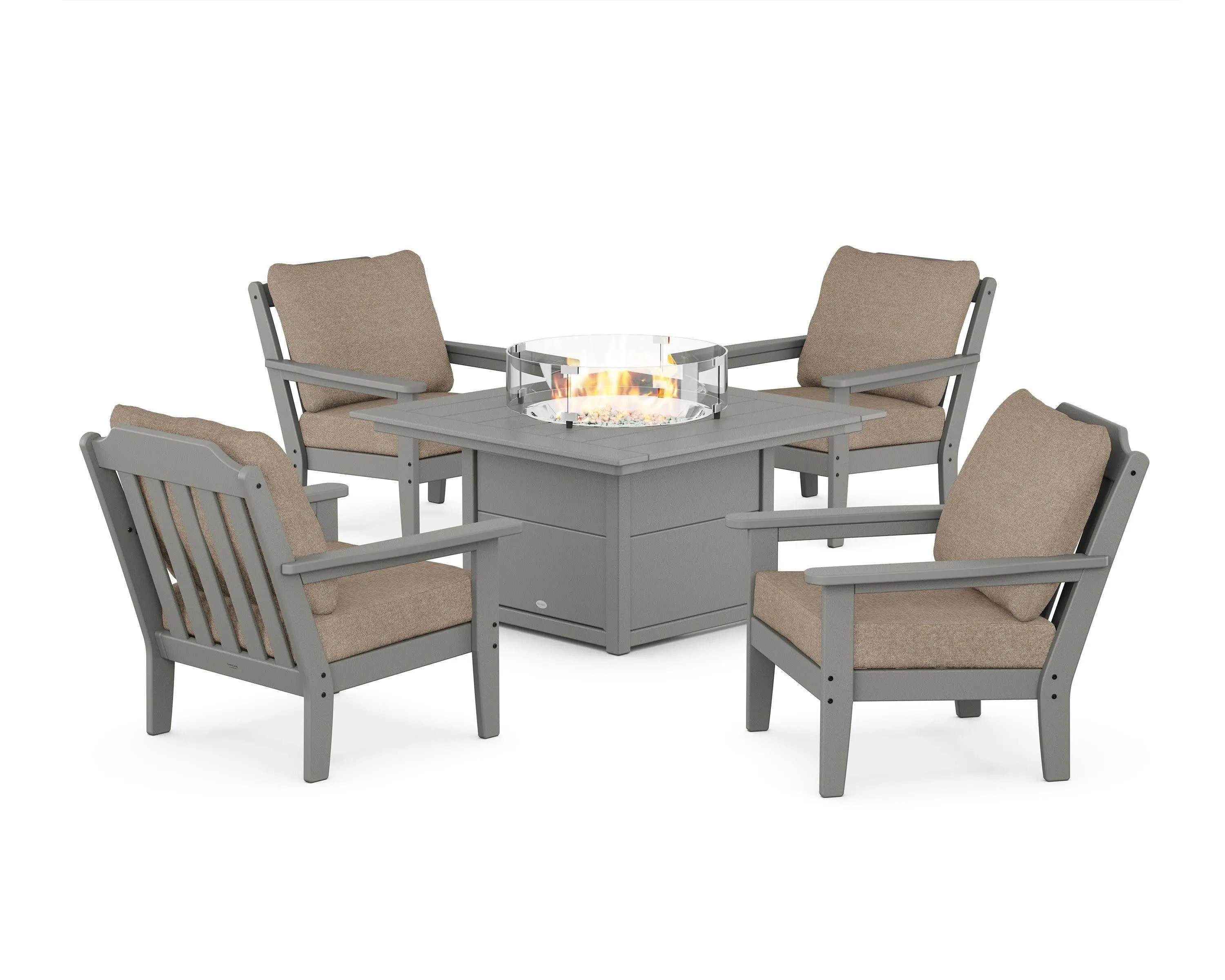 Cottage 5-Piece Deep Seating Set with Fire Pit Table