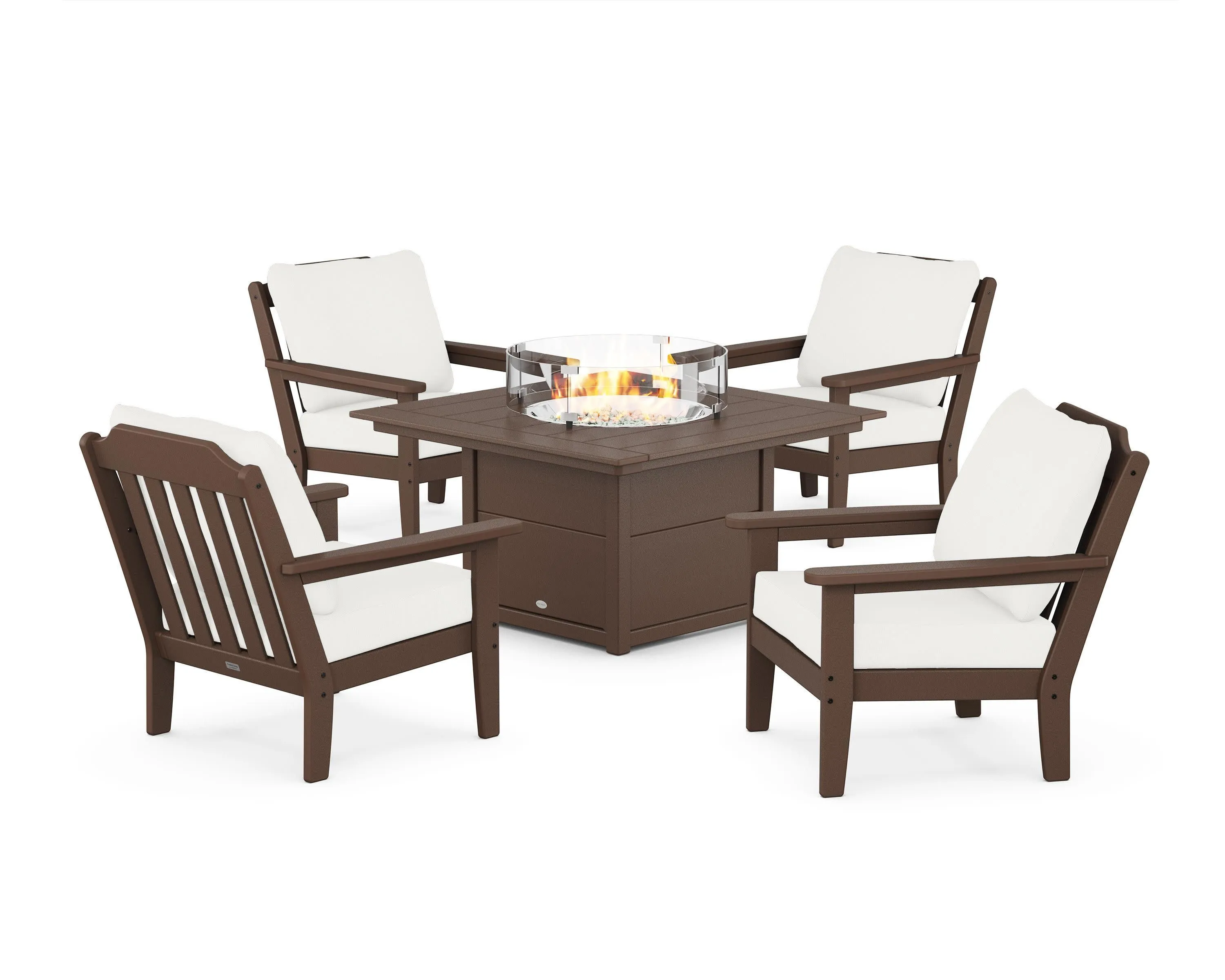 Cottage 5-Piece Deep Seating Set with Fire Pit Table