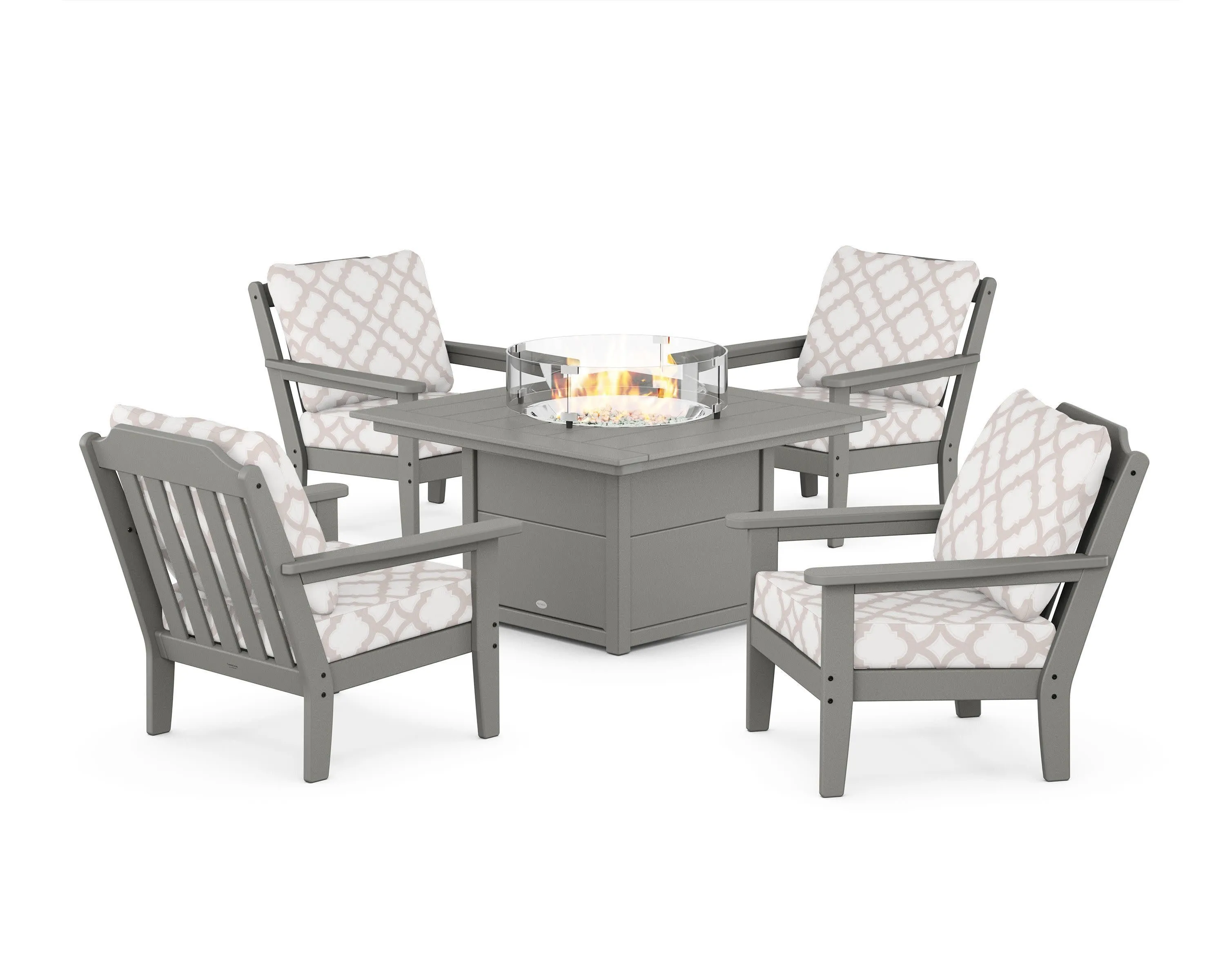 Cottage 5-Piece Deep Seating Set with Fire Pit Table