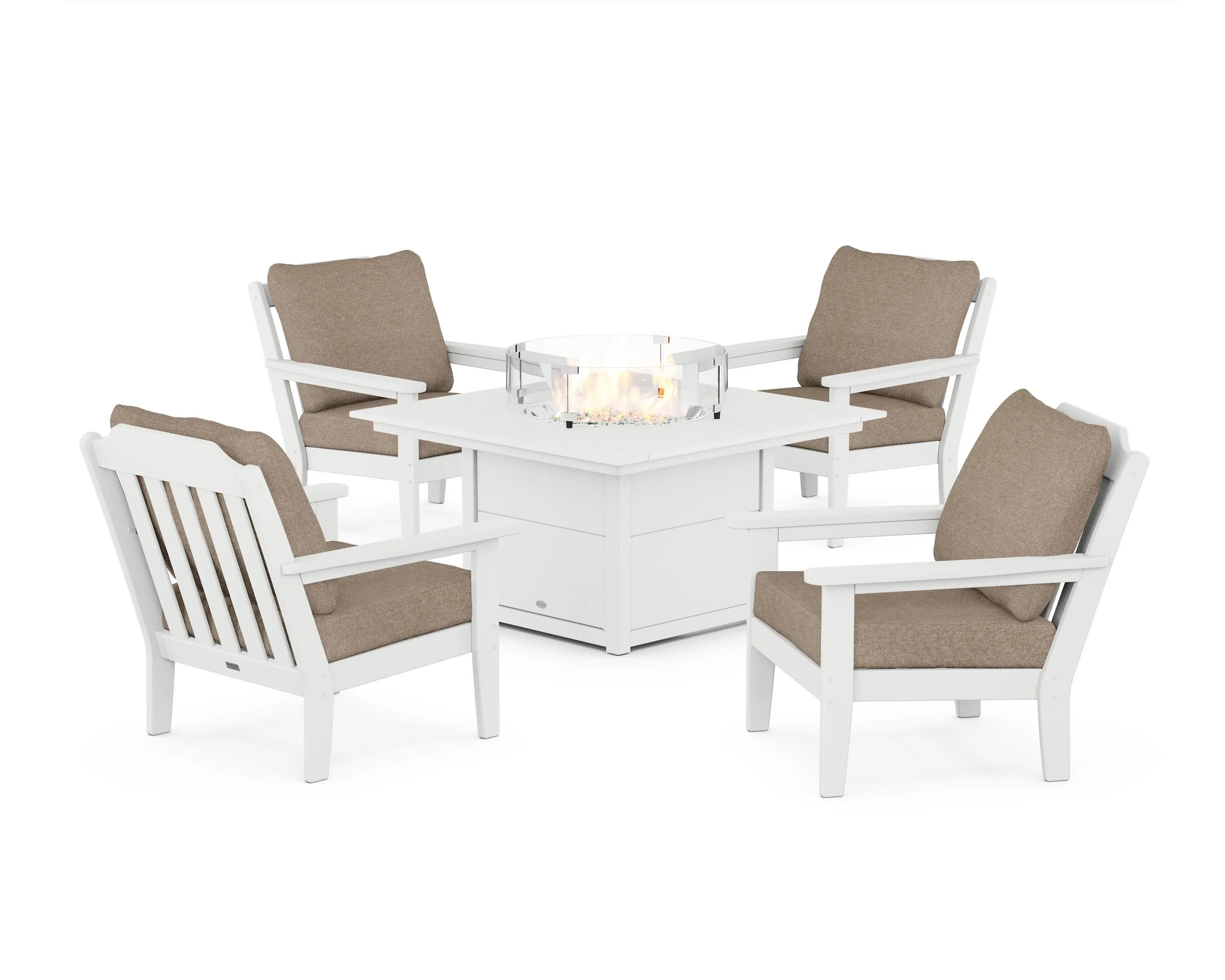Cottage 5-Piece Deep Seating Set with Fire Pit Table