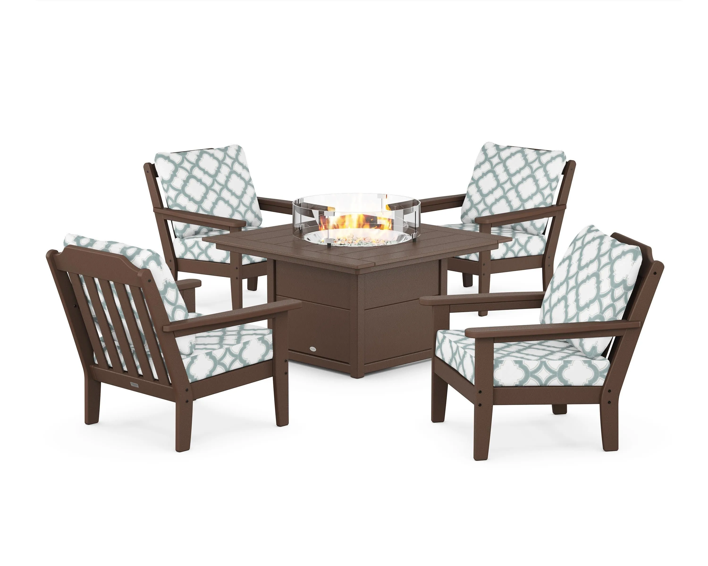 Cottage 5-Piece Deep Seating Set with Fire Pit Table