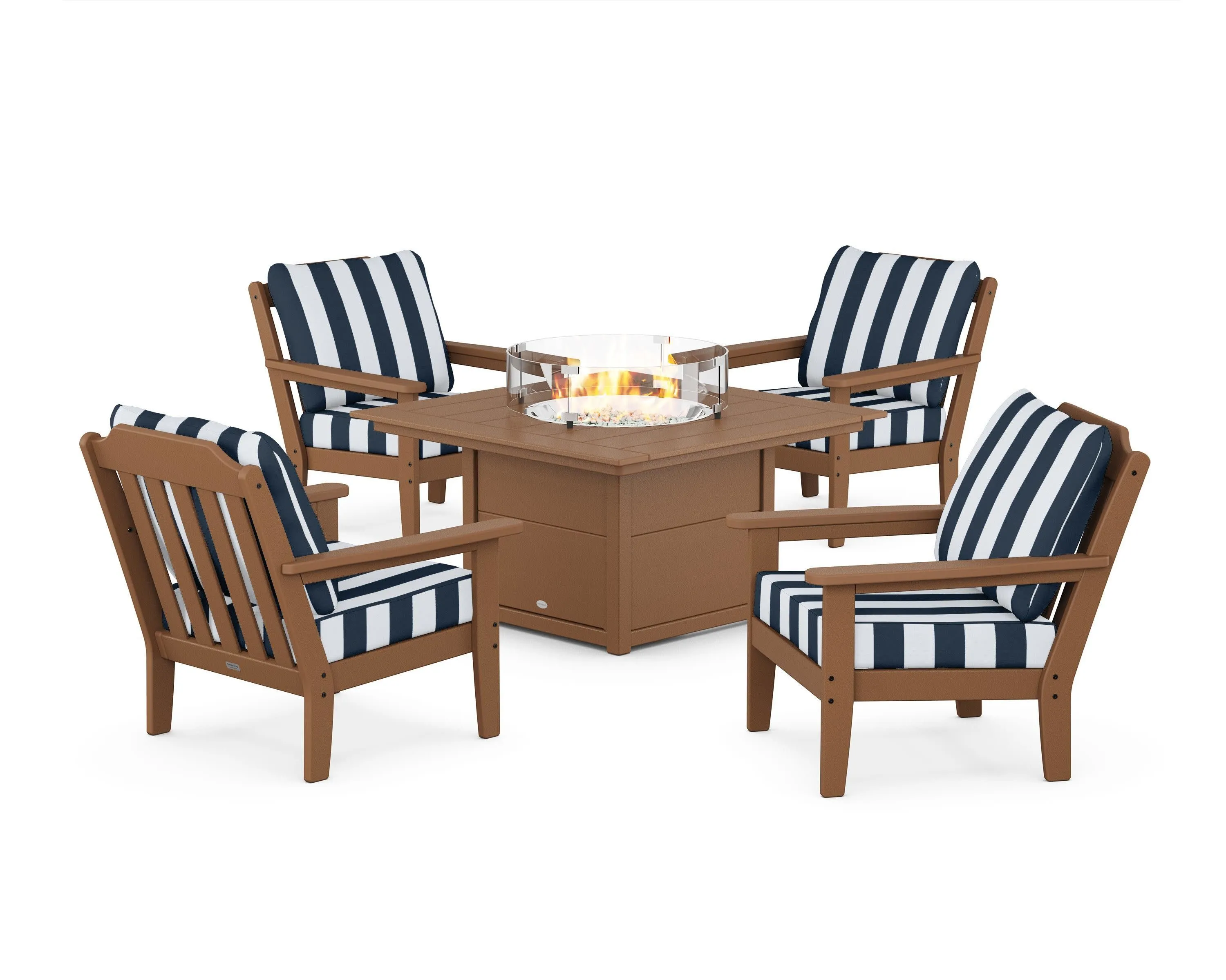 Cottage 5-Piece Deep Seating Set with Fire Pit Table