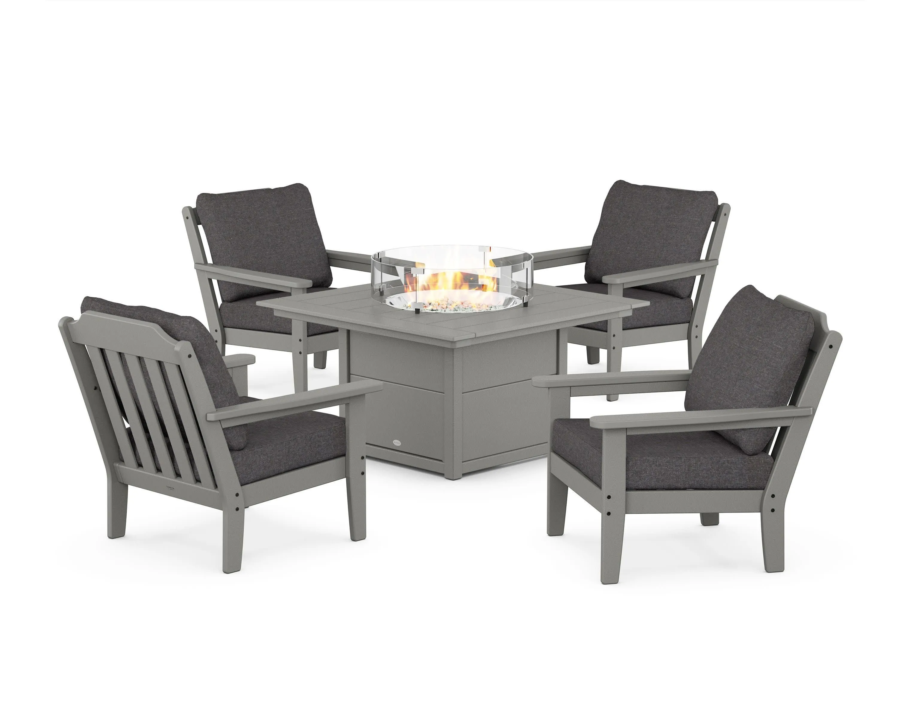 Cottage 5-Piece Deep Seating Set with Fire Pit Table