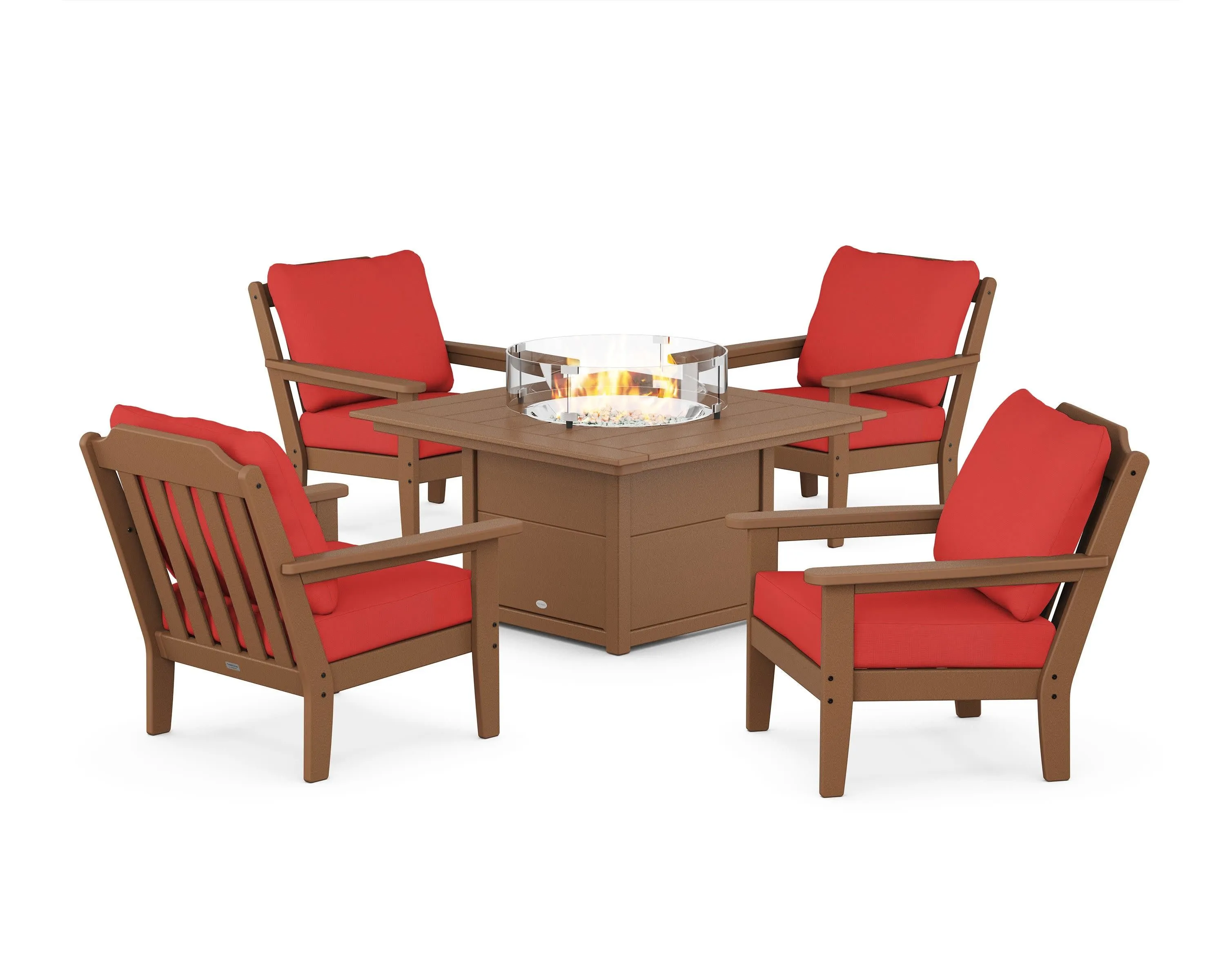 Cottage 5-Piece Deep Seating Set with Fire Pit Table