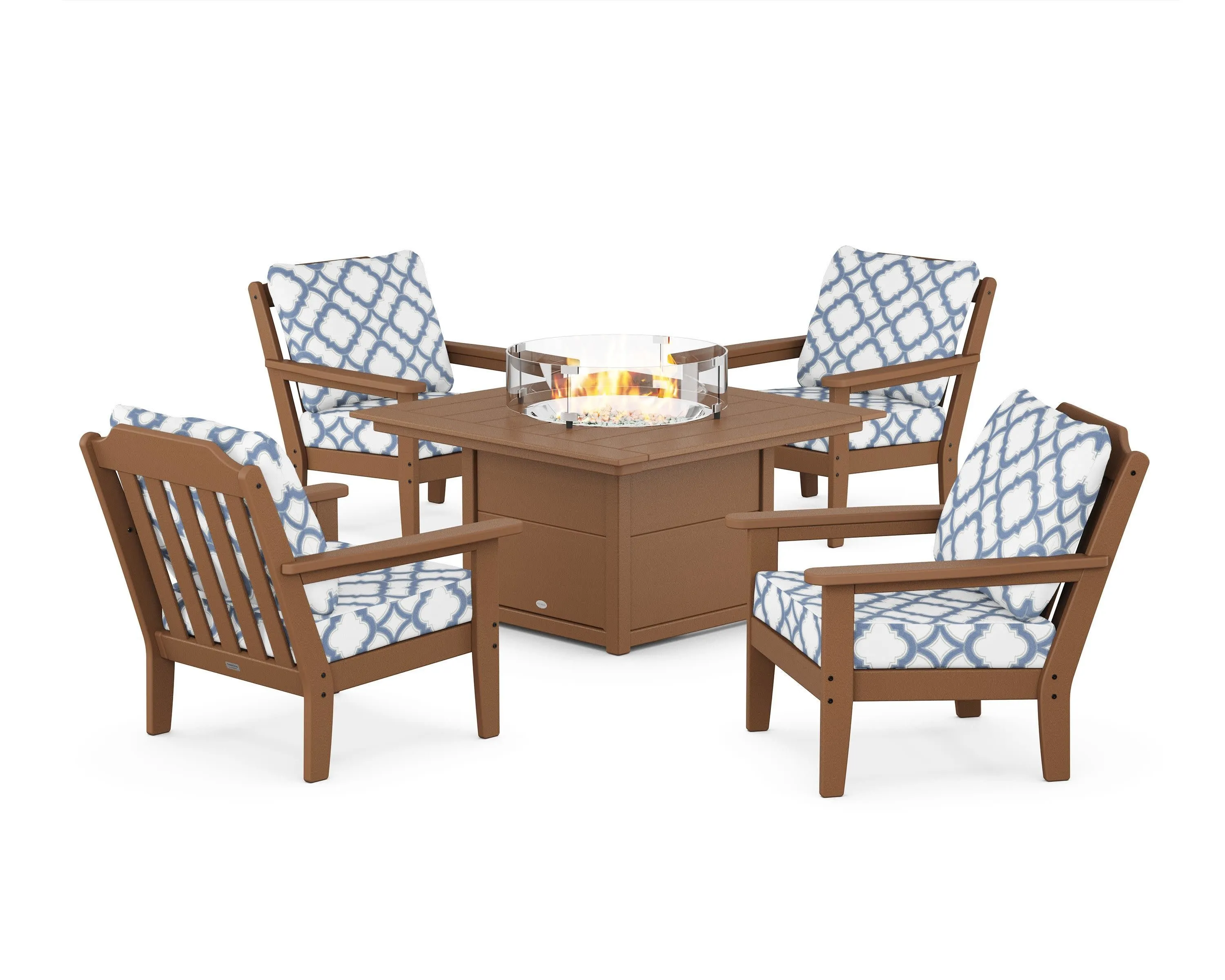 Cottage 5-Piece Deep Seating Set with Fire Pit Table