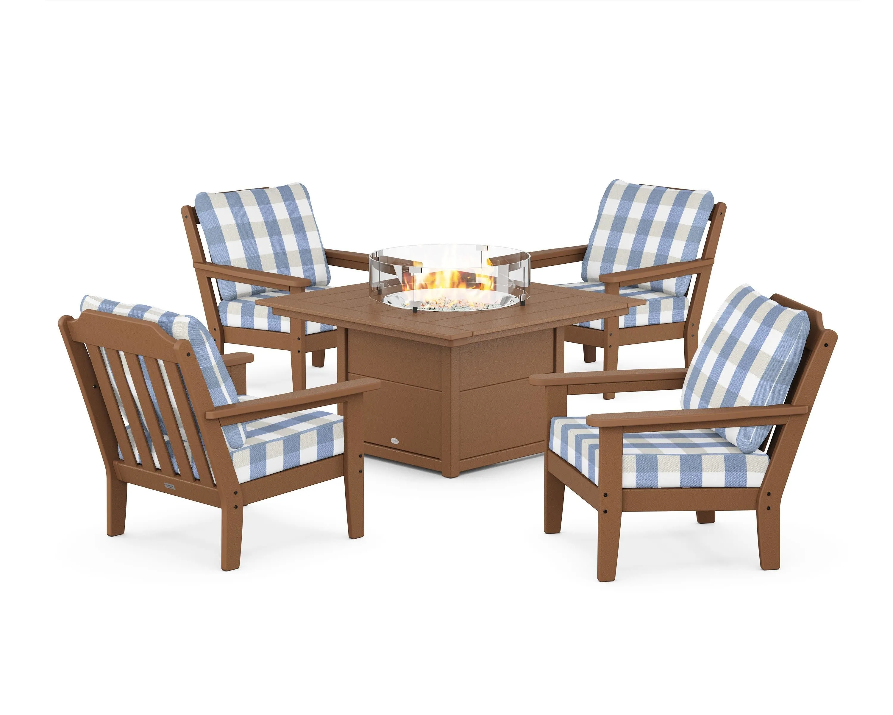 Cottage 5-Piece Deep Seating Set with Fire Pit Table