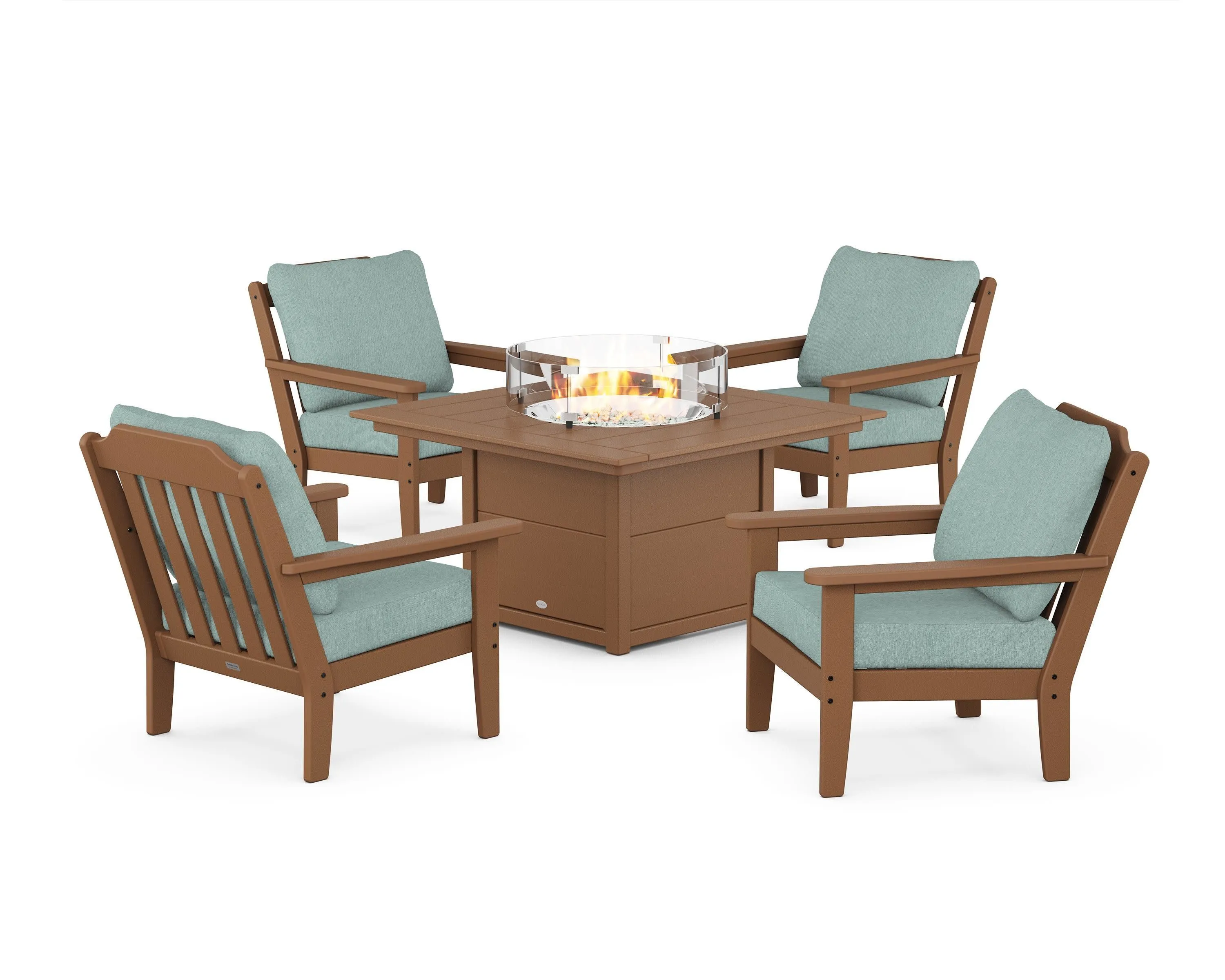 Cottage 5-Piece Deep Seating Set with Fire Pit Table