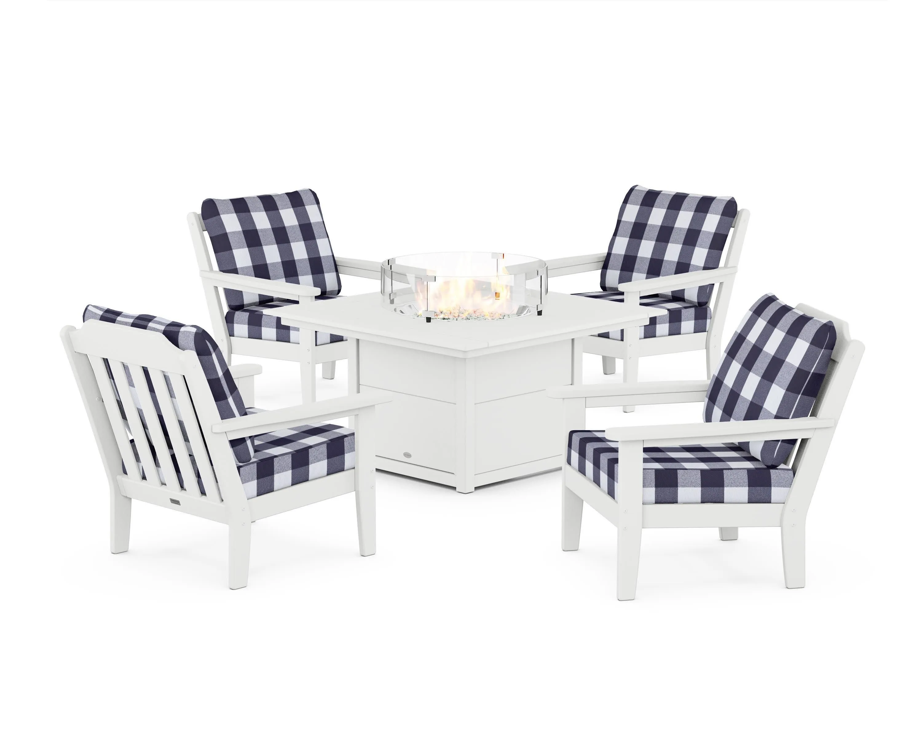 Cottage 5-Piece Deep Seating Set with Fire Pit Table