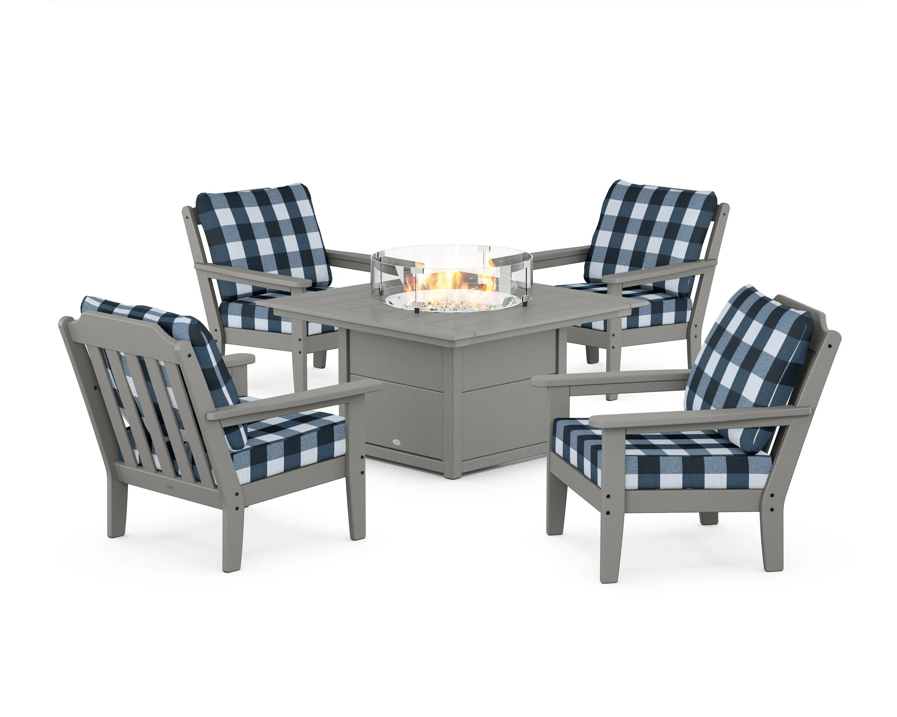Cottage 5-Piece Deep Seating Set with Fire Pit Table