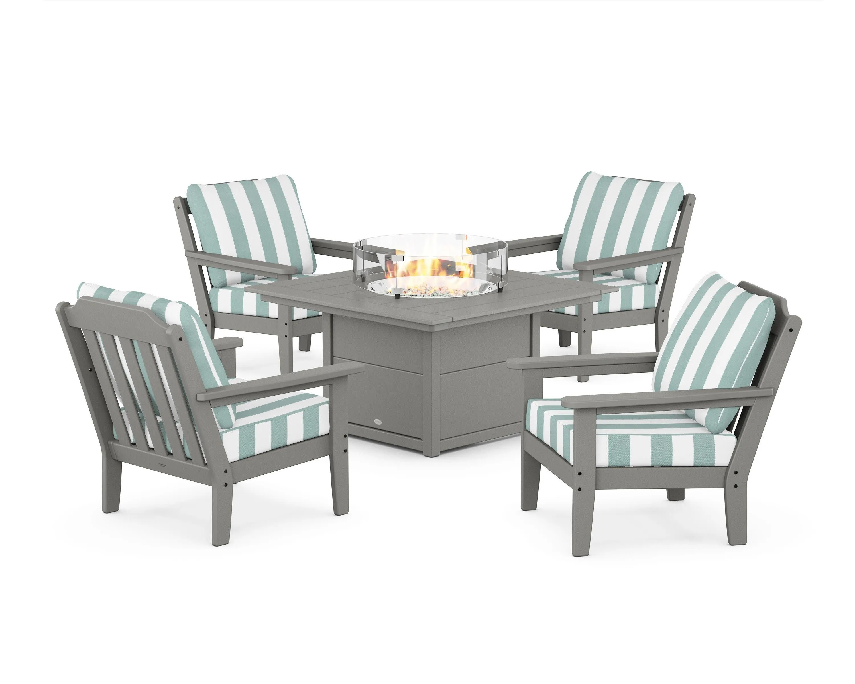 Cottage 5-Piece Deep Seating Set with Fire Pit Table
