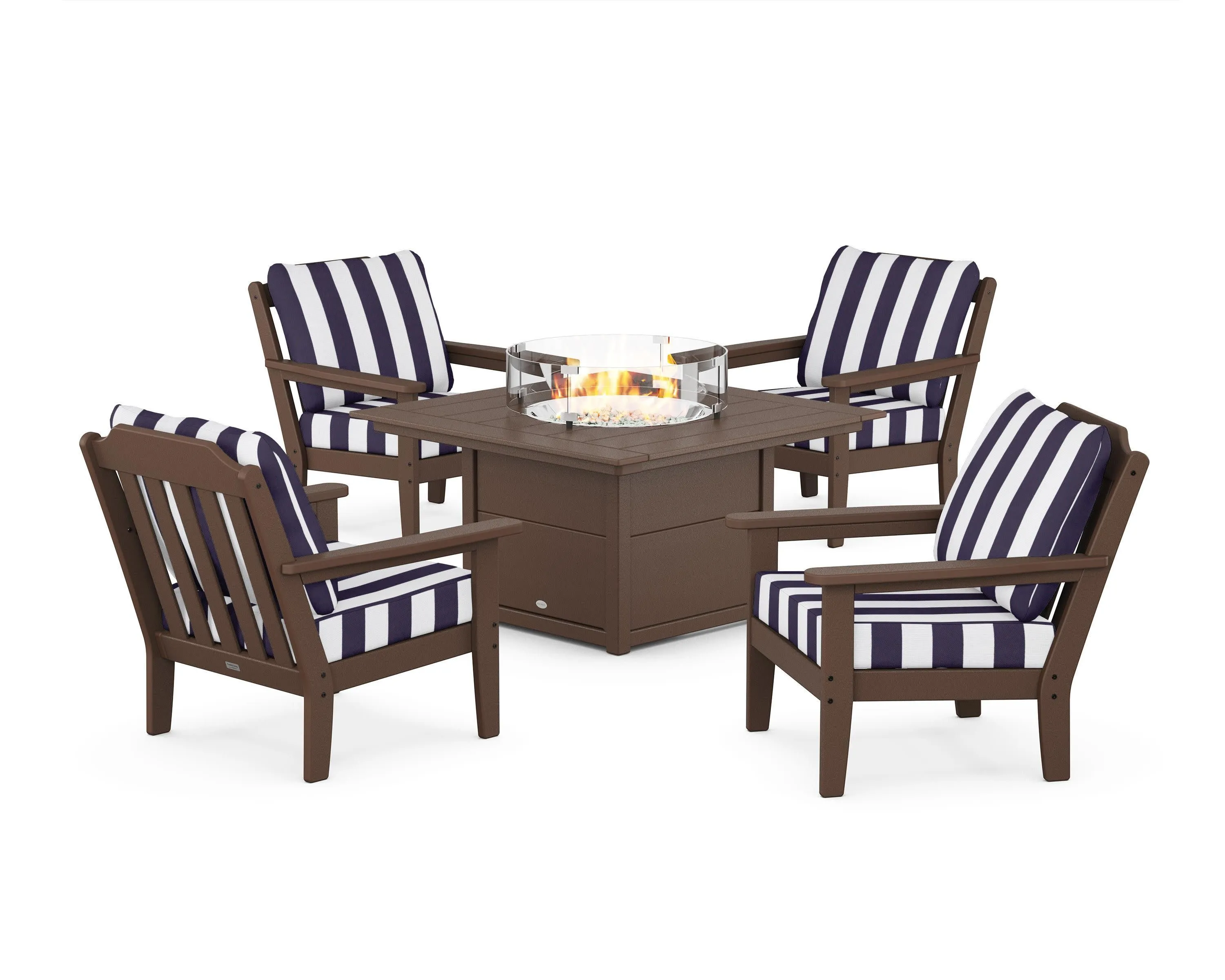 Cottage 5-Piece Deep Seating Set with Fire Pit Table