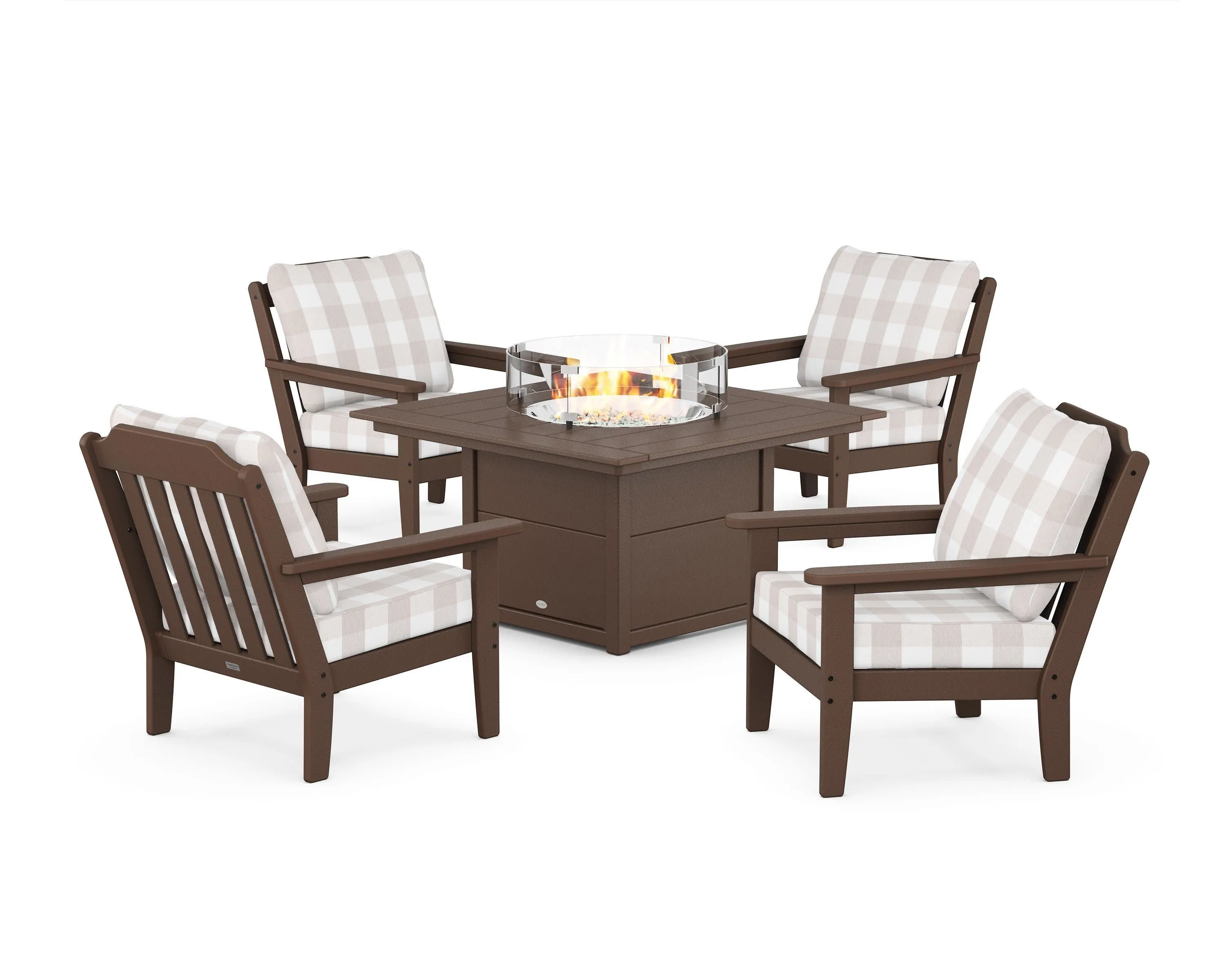 Cottage 5-Piece Deep Seating Set with Fire Pit Table