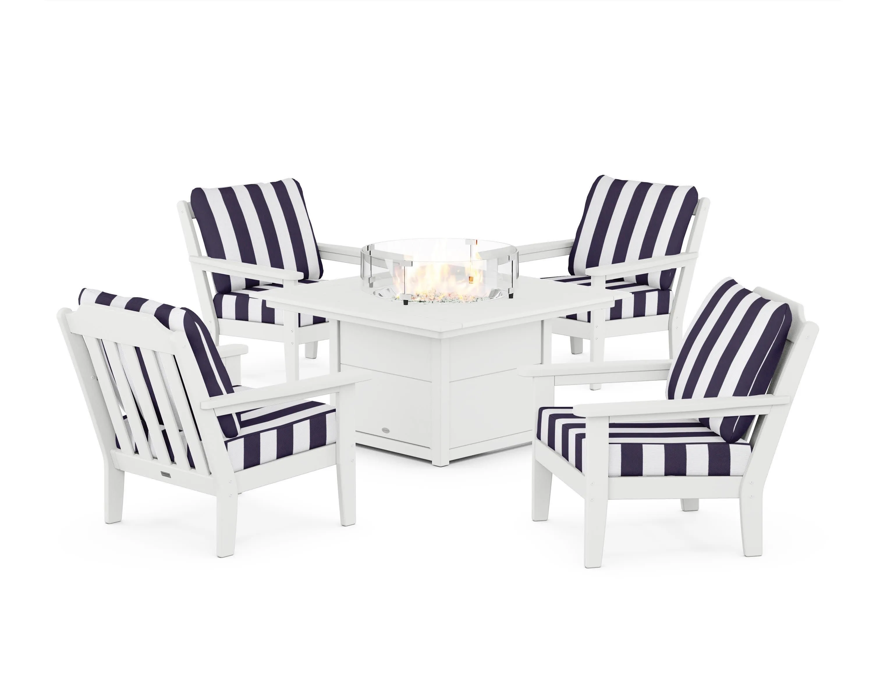 Cottage 5-Piece Deep Seating Set with Fire Pit Table