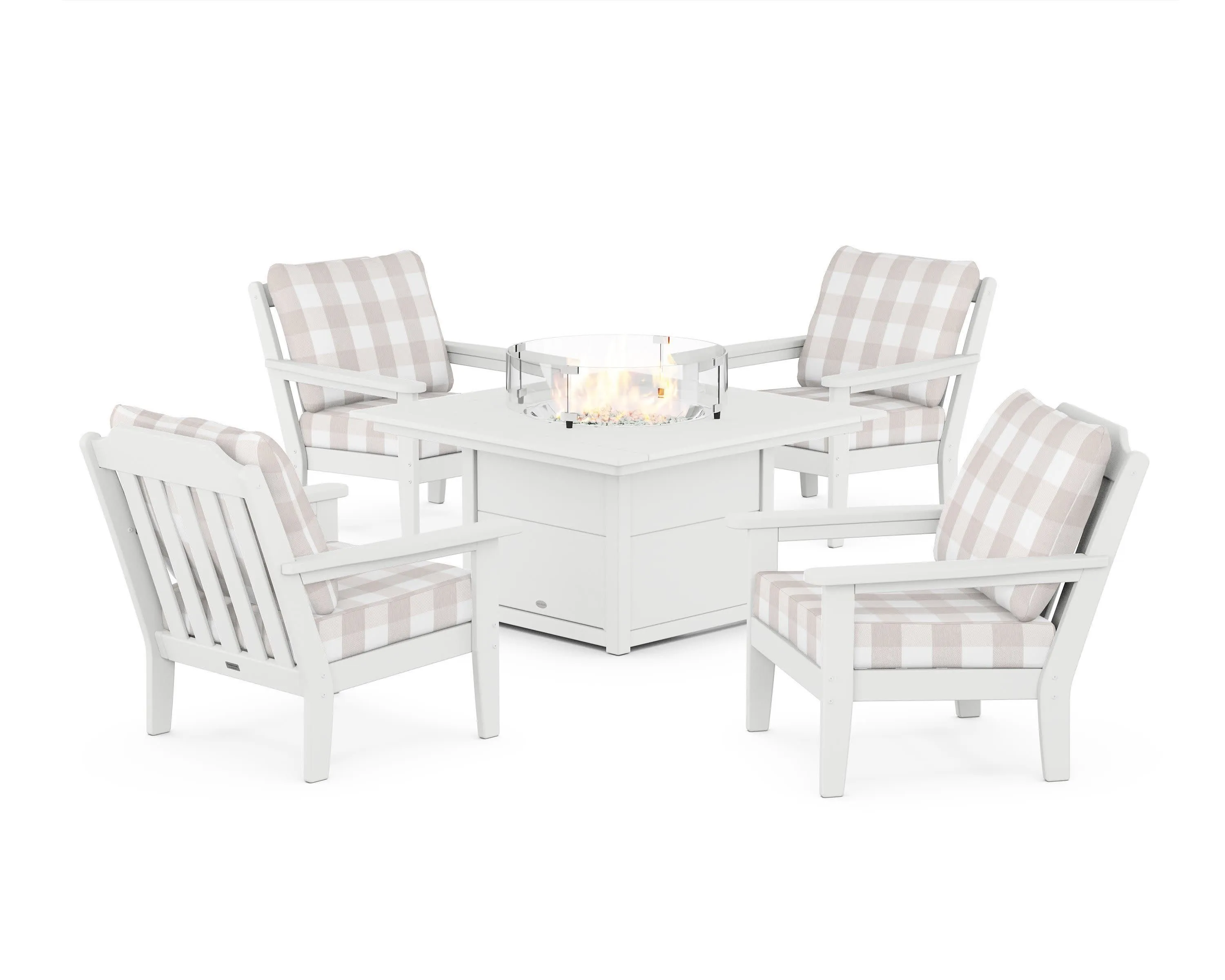 Cottage 5-Piece Deep Seating Set with Fire Pit Table