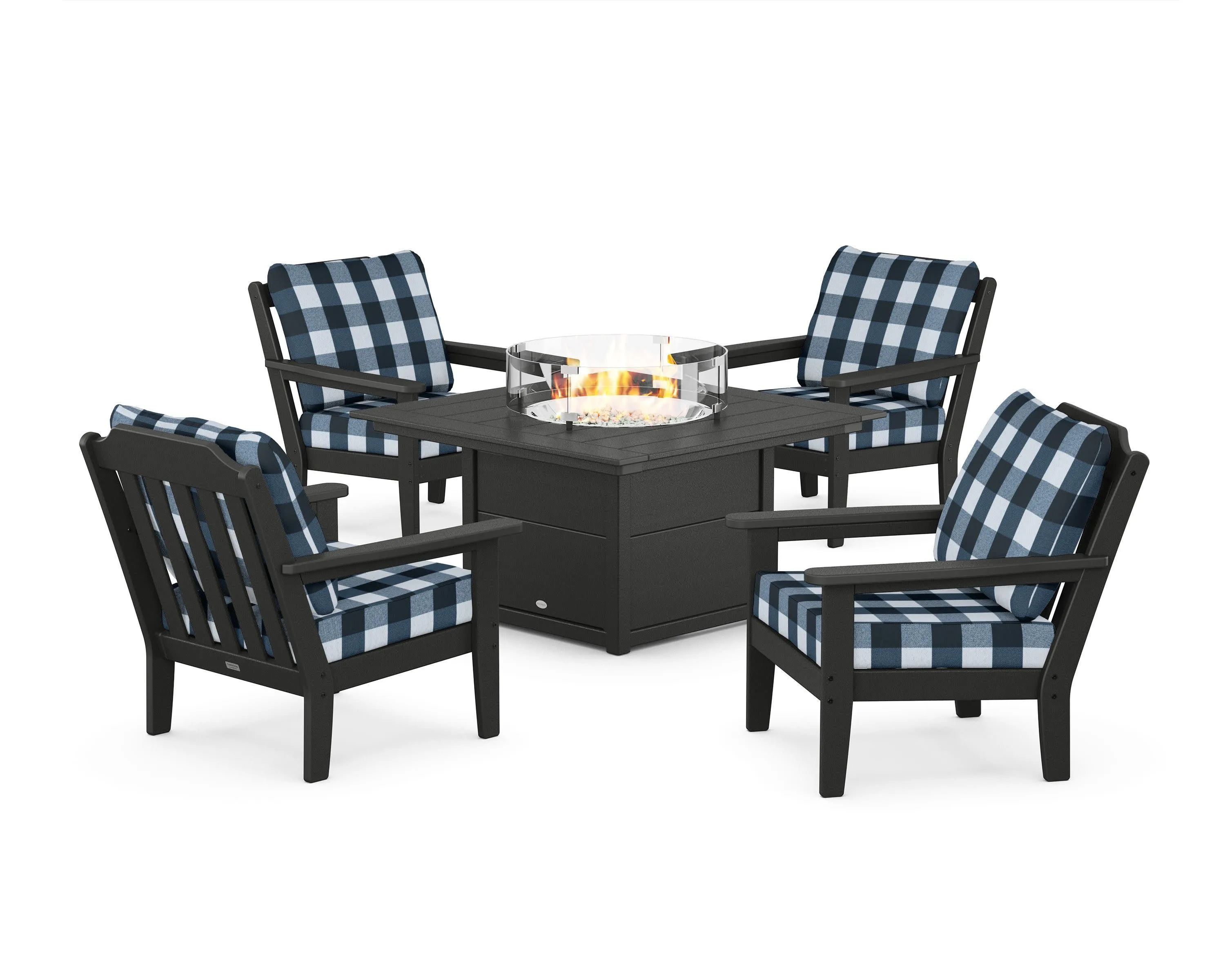 Cottage 5-Piece Deep Seating Set with Fire Pit Table