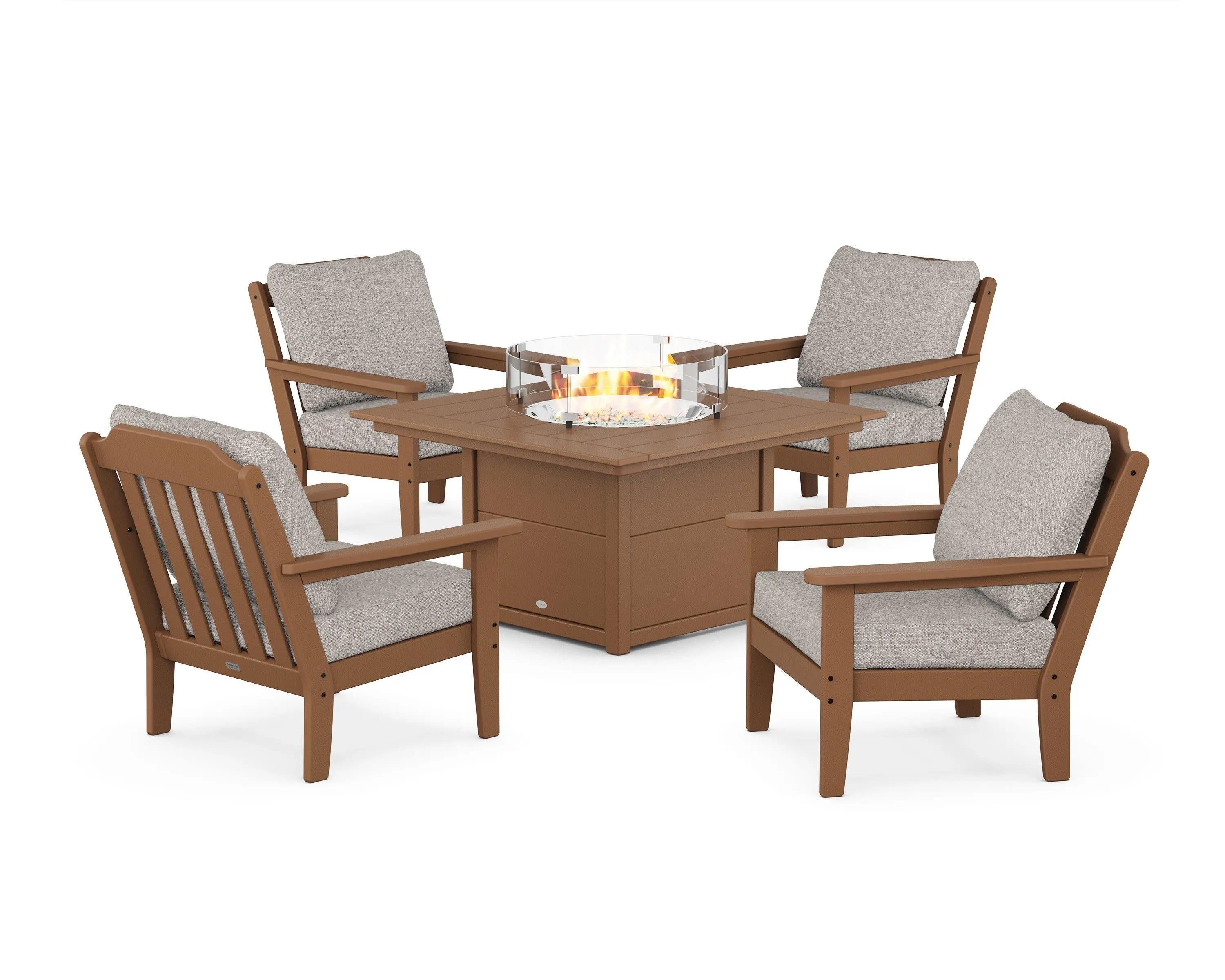 Cottage 5-Piece Deep Seating Set with Fire Pit Table