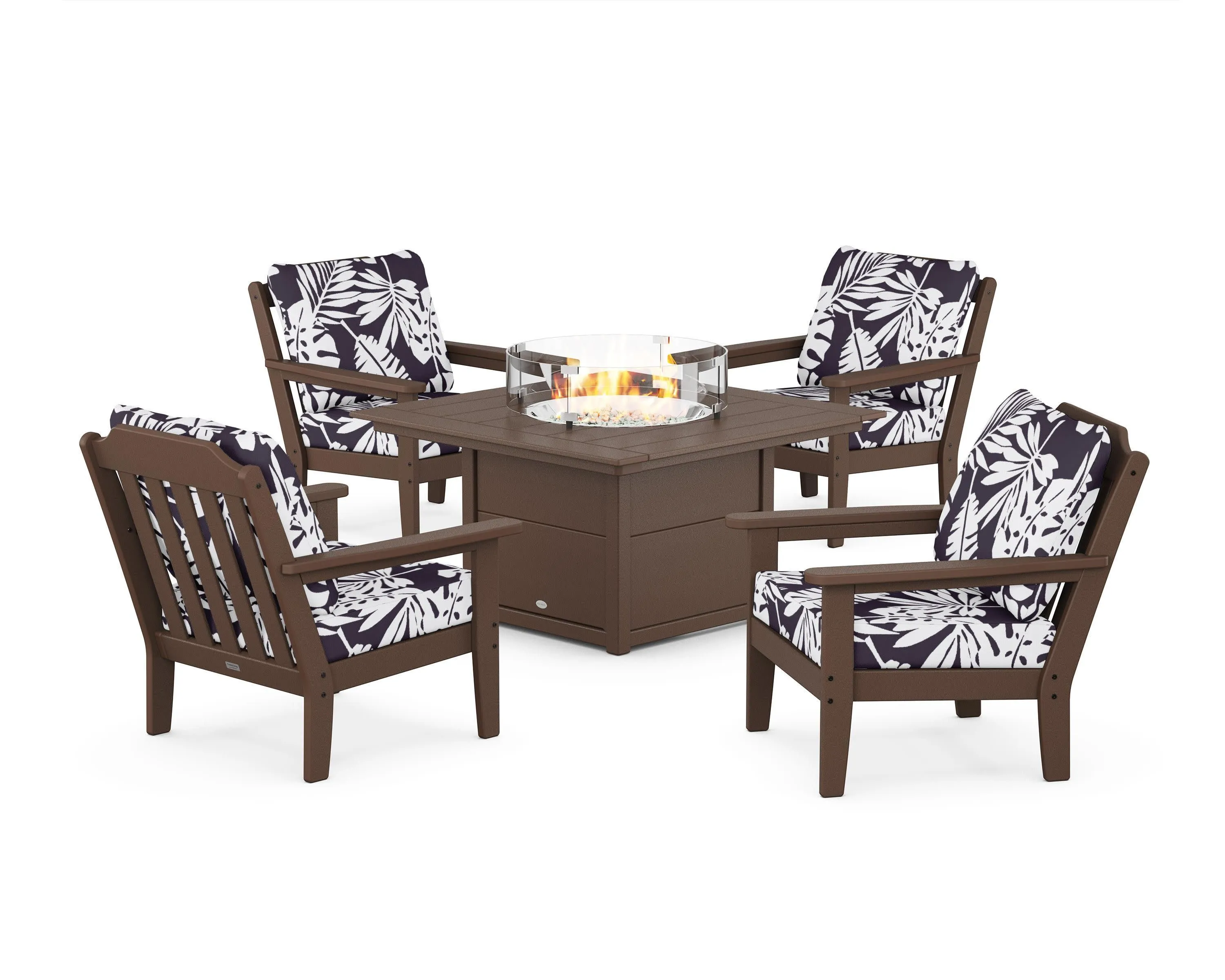 Cottage 5-Piece Deep Seating Set with Fire Pit Table