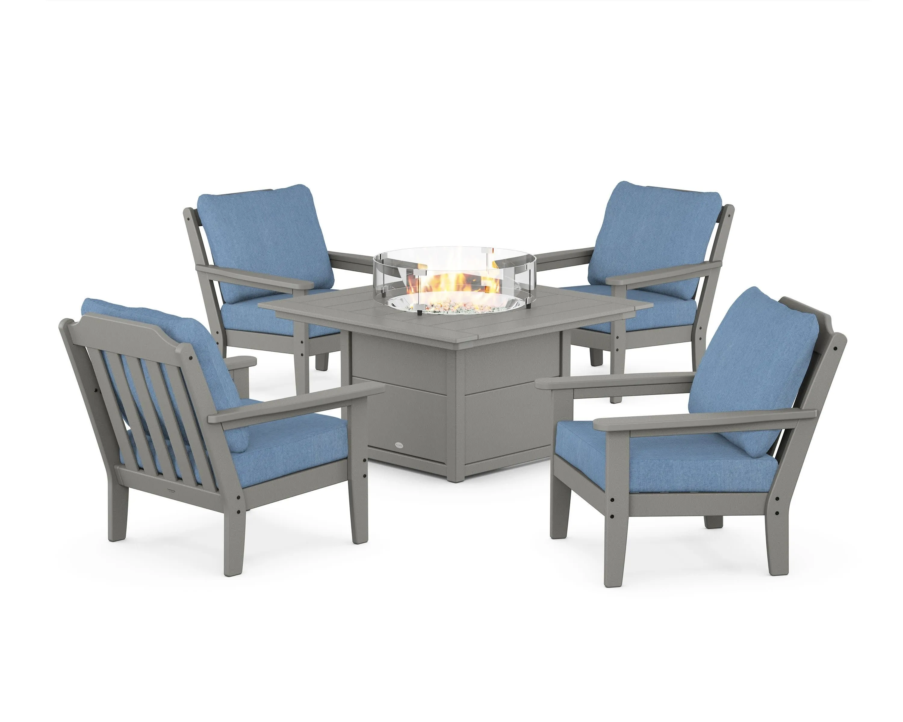 Cottage 5-Piece Deep Seating Set with Fire Pit Table