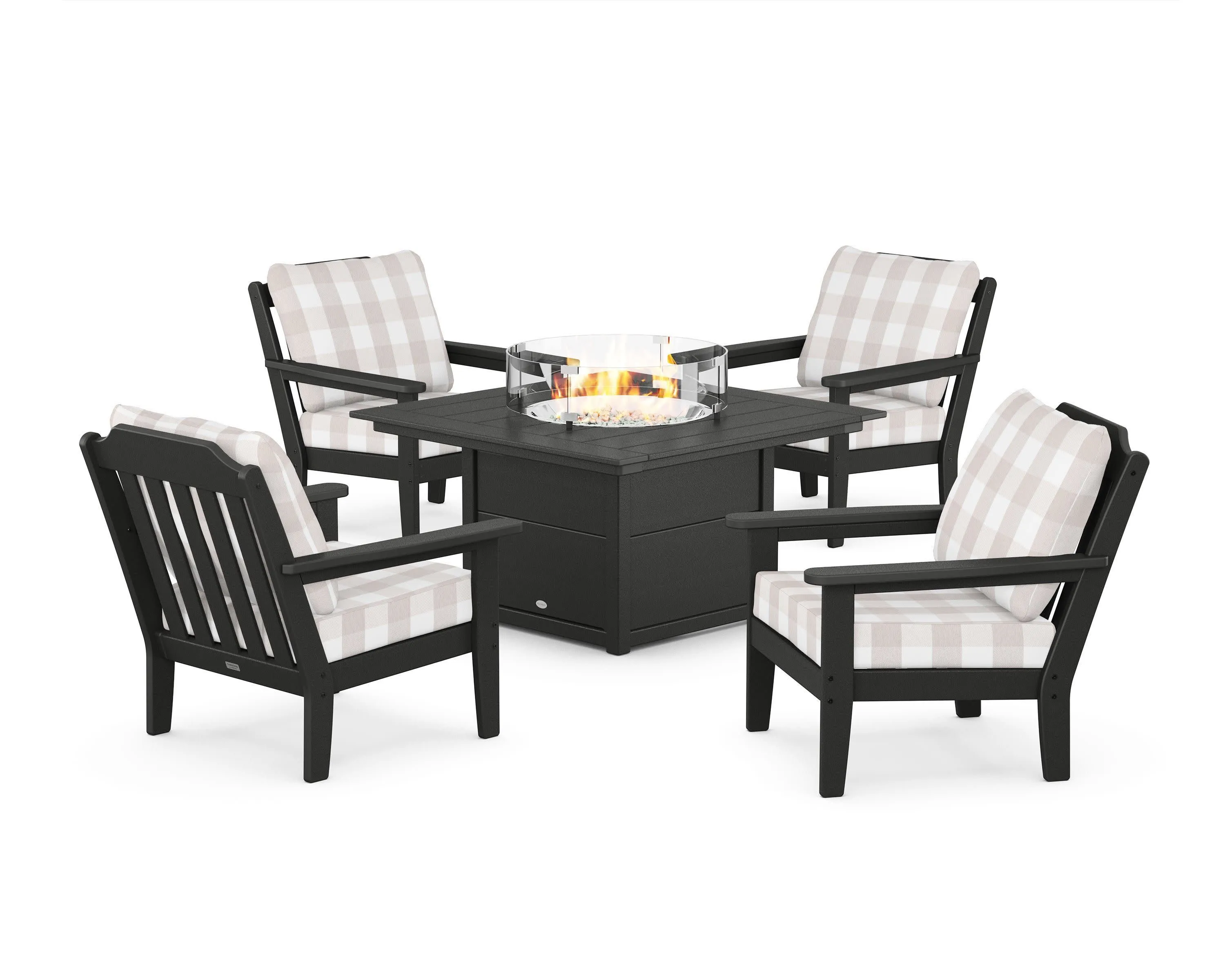 Cottage 5-Piece Deep Seating Set with Fire Pit Table