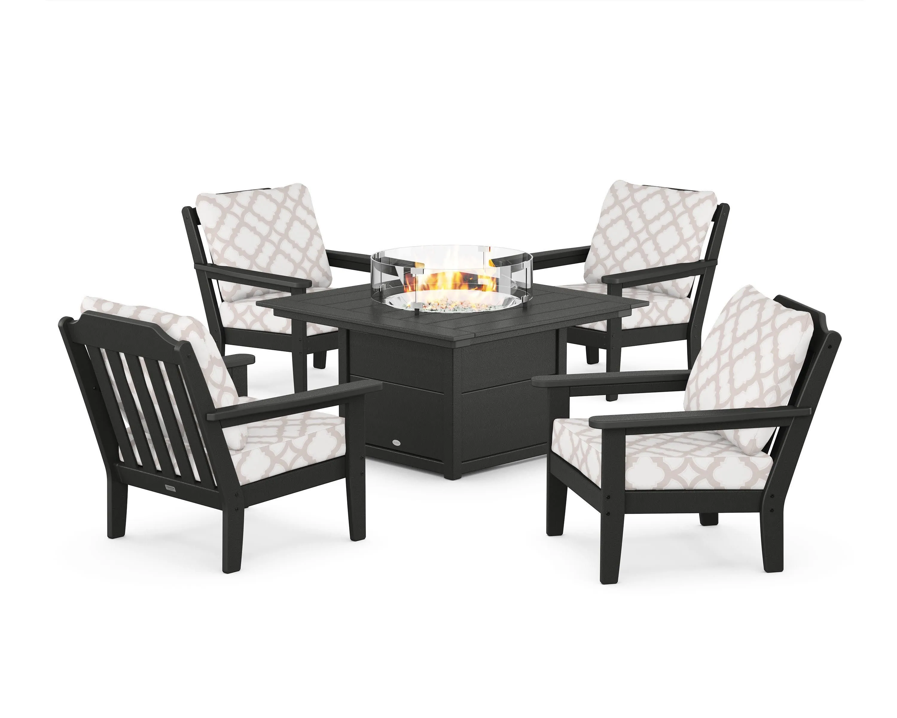 Cottage 5-Piece Deep Seating Set with Fire Pit Table