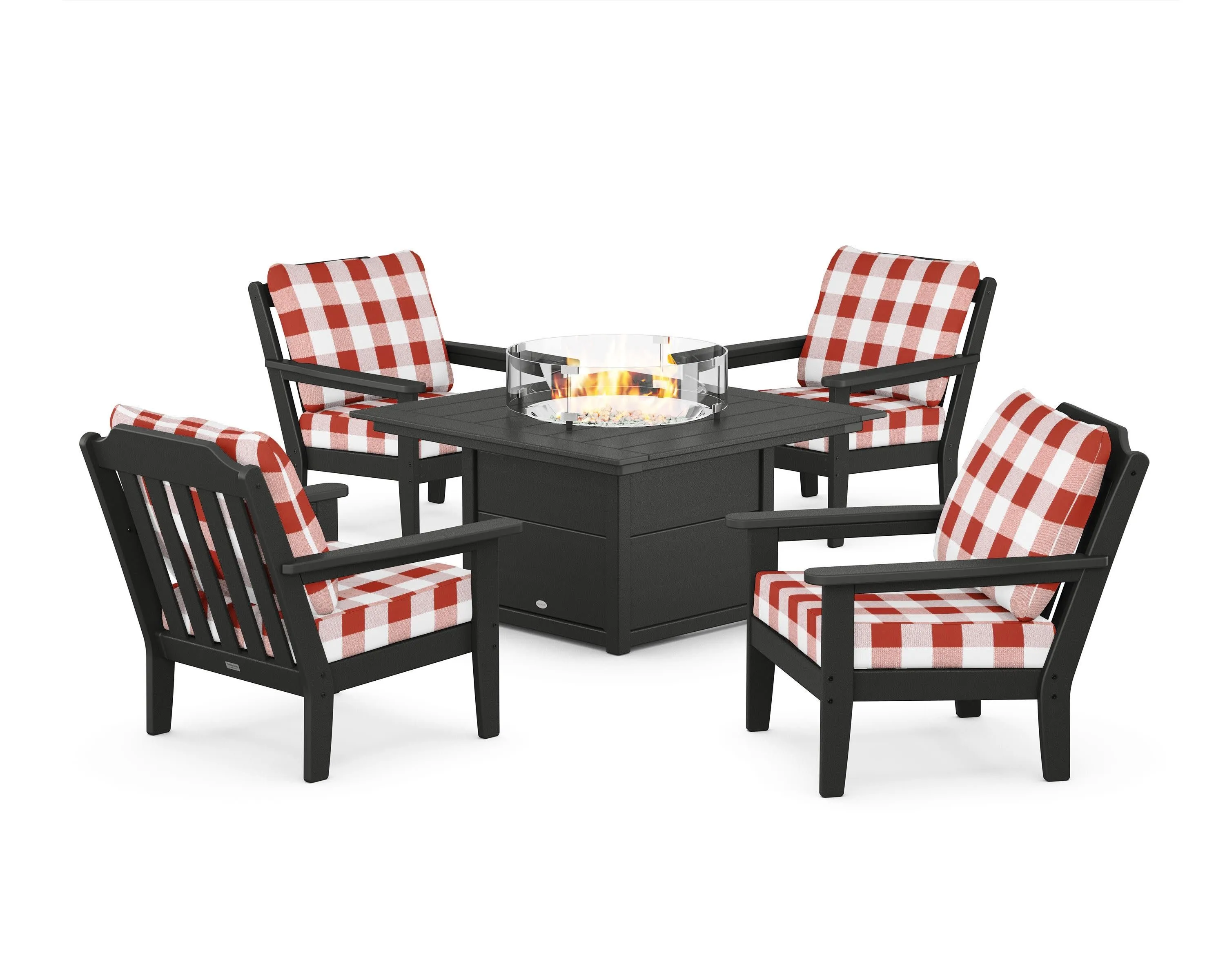 Cottage 5-Piece Deep Seating Set with Fire Pit Table