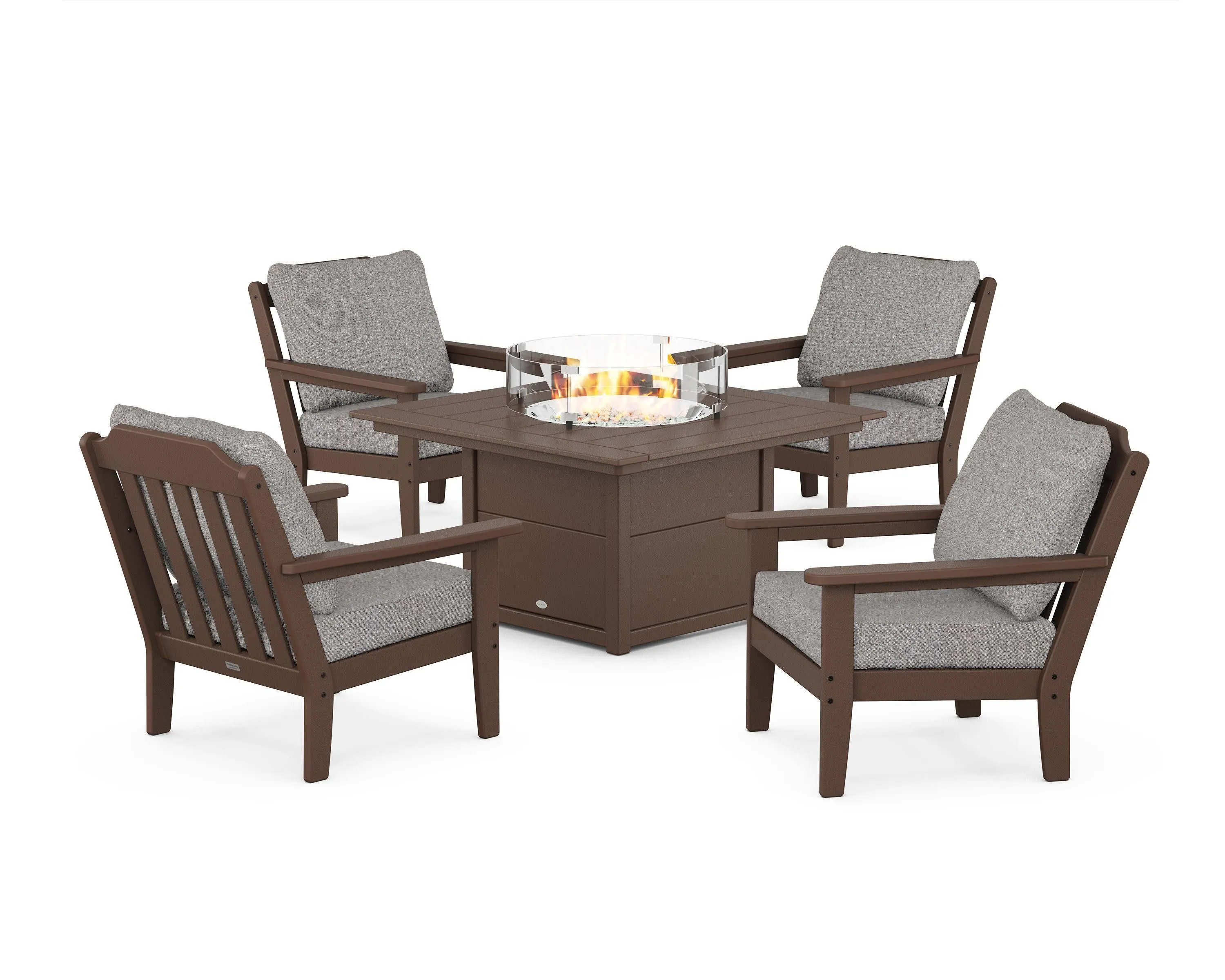 Cottage 5-Piece Deep Seating Set with Fire Pit Table