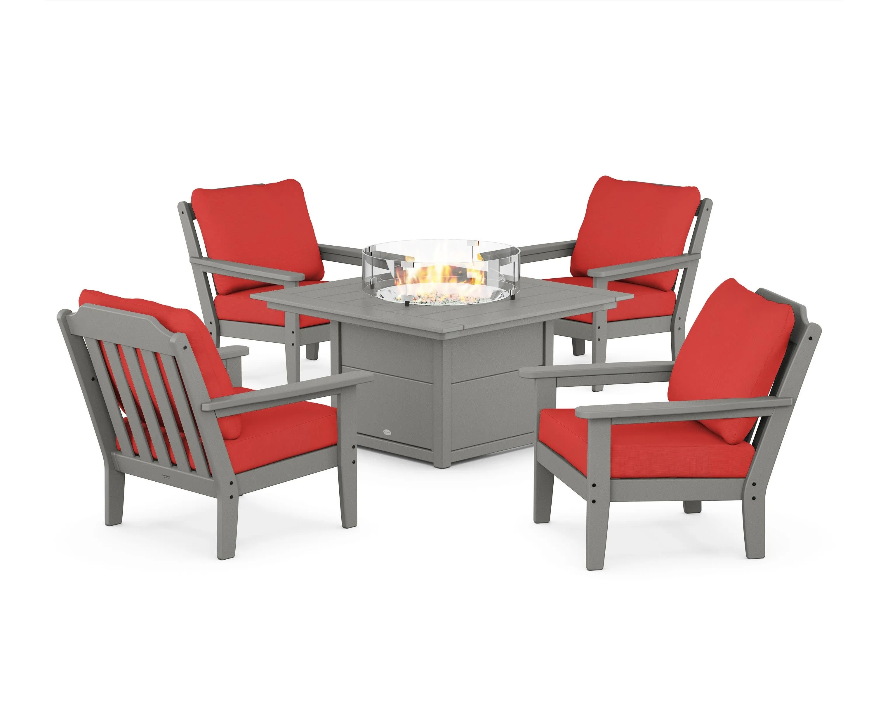 Cottage 5-Piece Deep Seating Set with Fire Pit Table