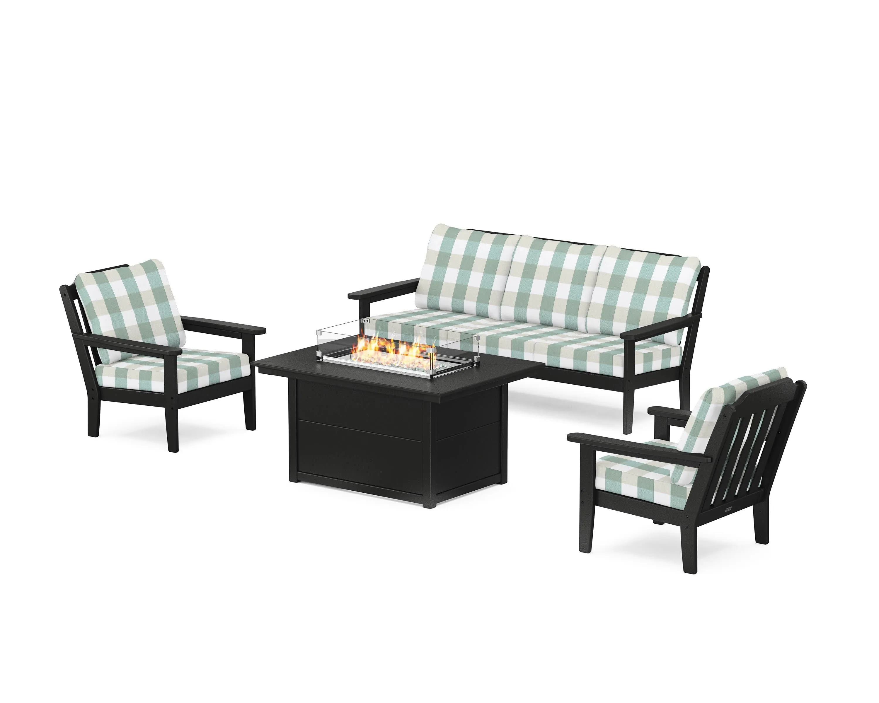 Cottage Deep Seating Fire Pit Table Set