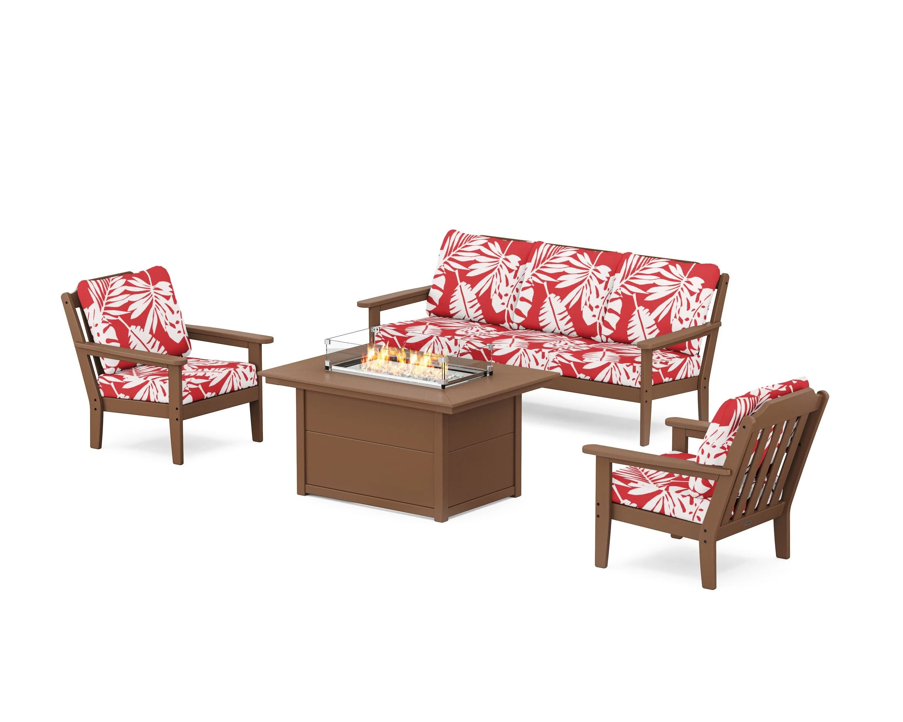 Cottage Deep Seating Fire Pit Table Set