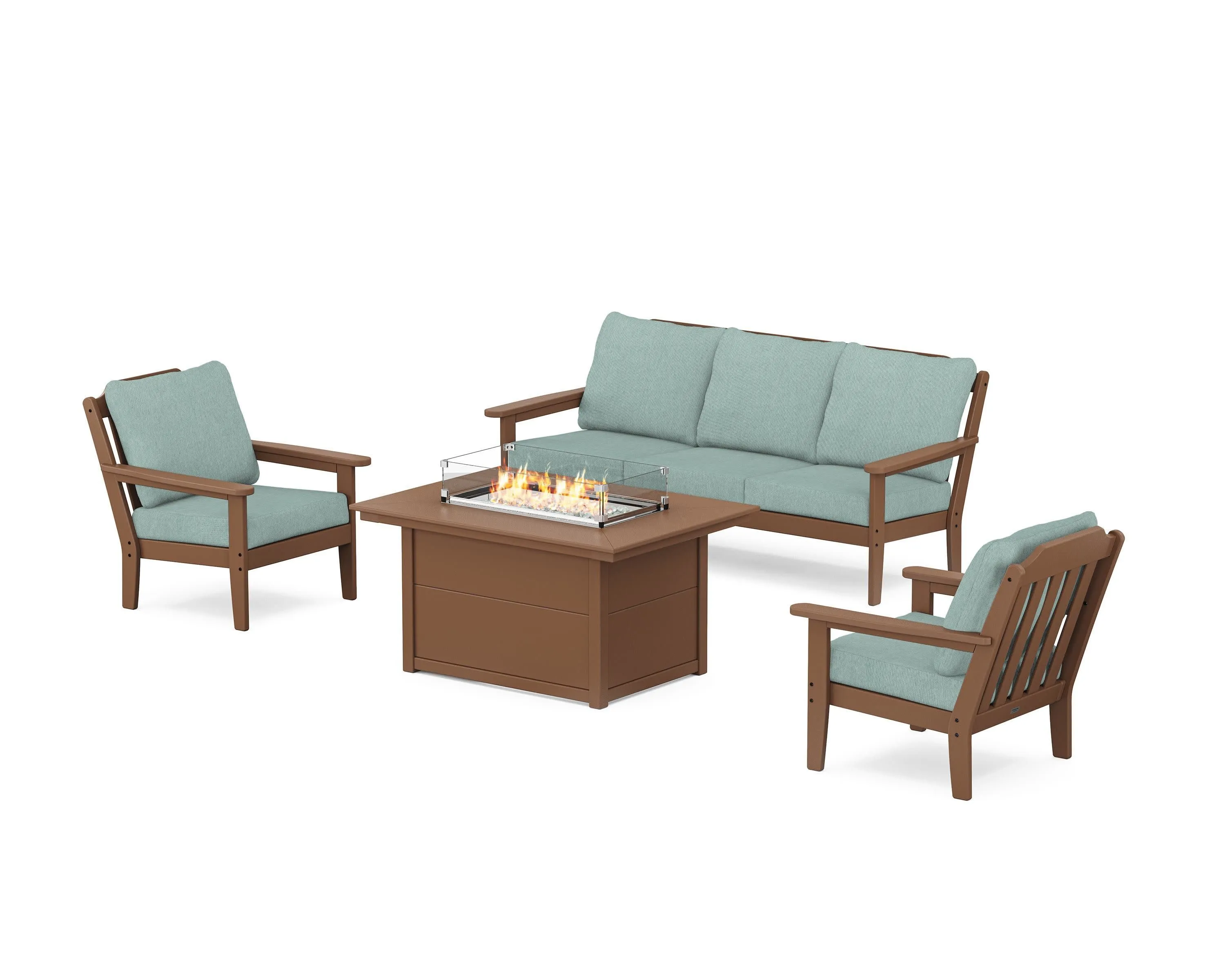 Cottage Deep Seating Fire Pit Table Set