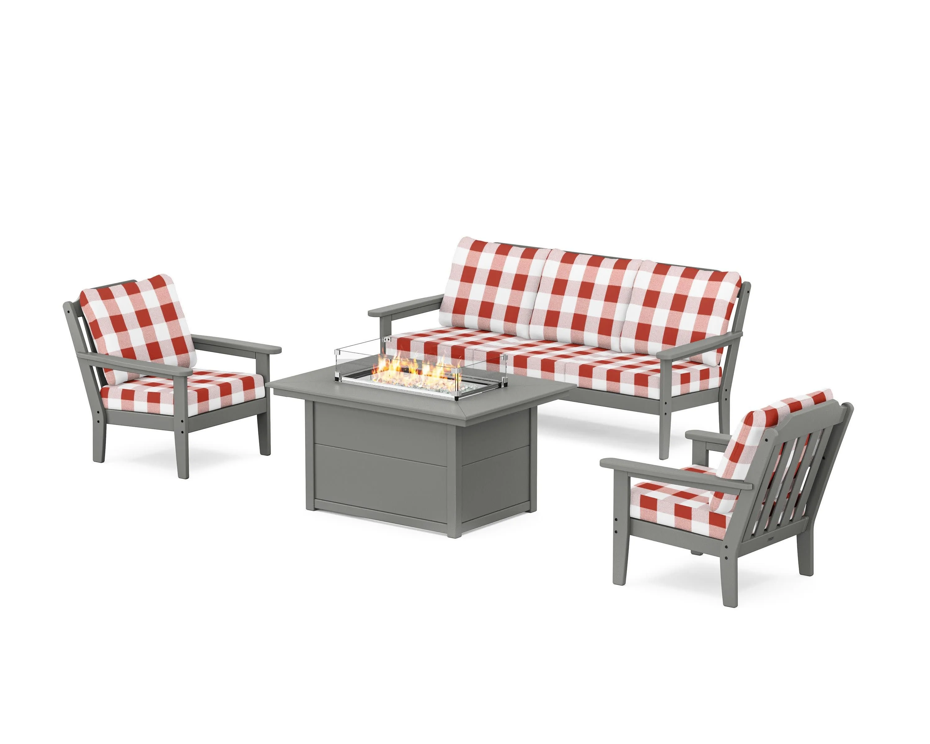 Cottage Deep Seating Fire Pit Table Set