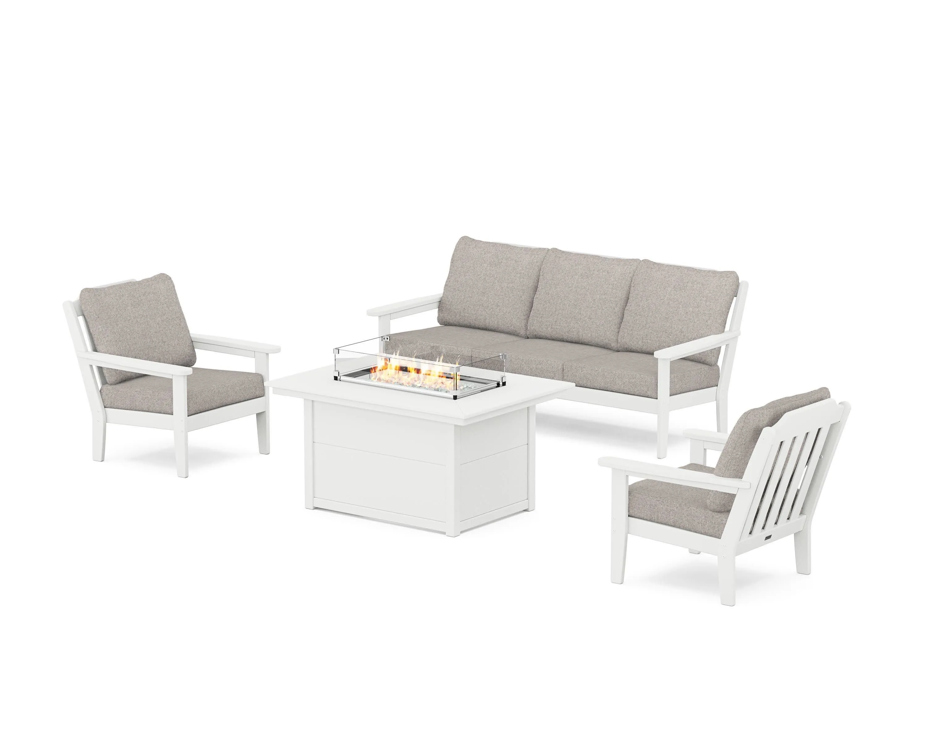 Cottage Deep Seating Fire Pit Table Set