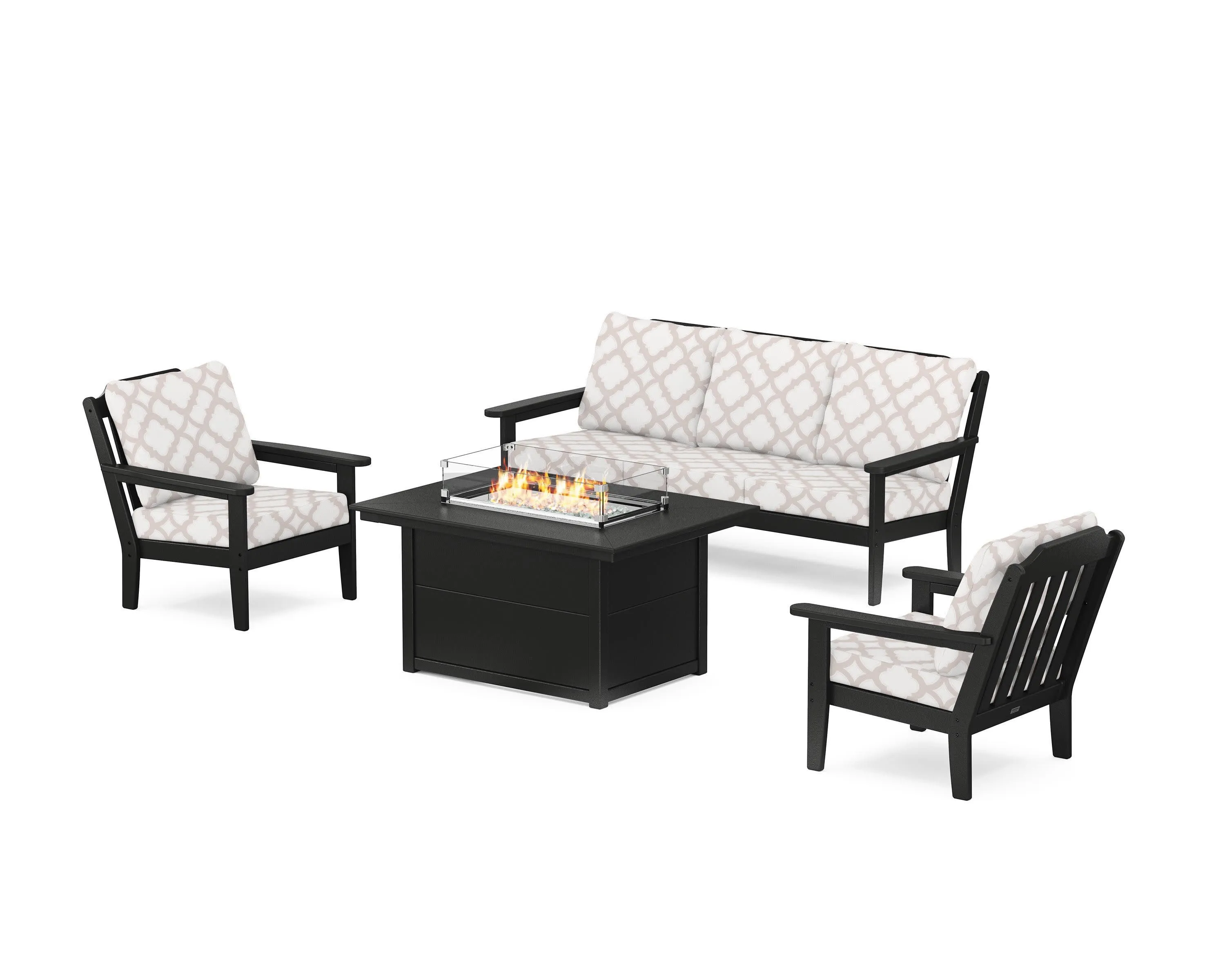 Cottage Deep Seating Fire Pit Table Set