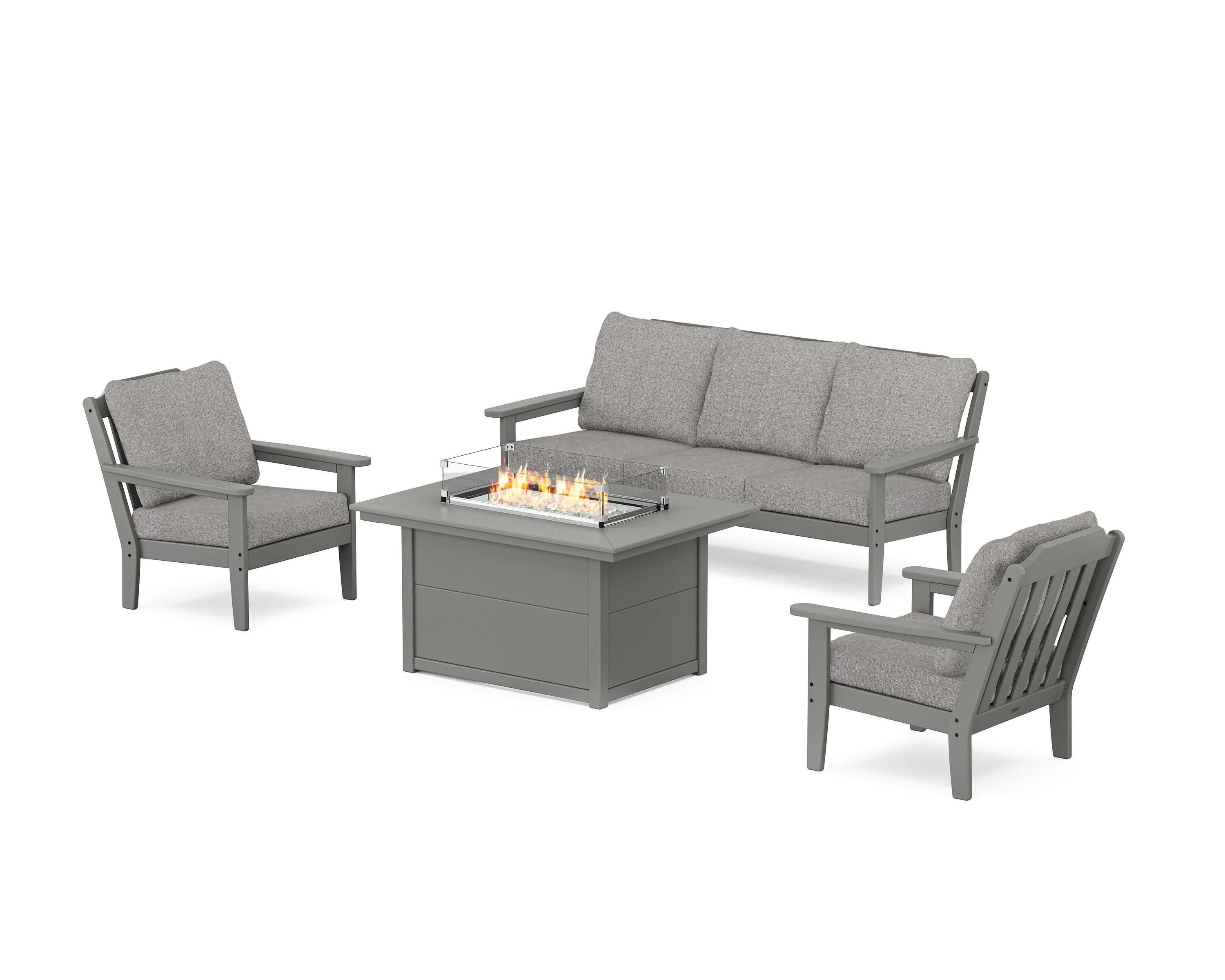 Cottage Deep Seating Fire Pit Table Set