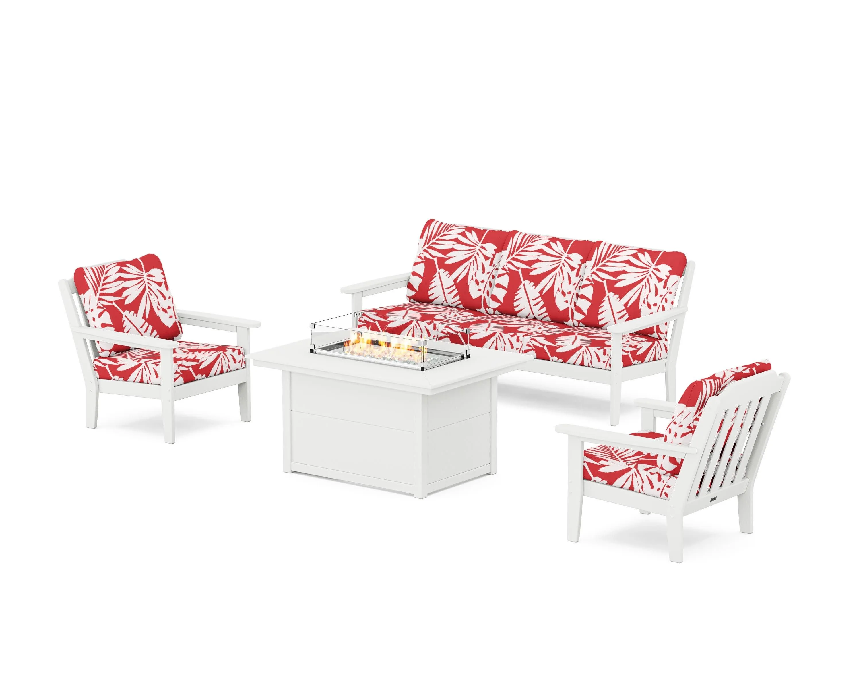 Cottage Deep Seating Fire Pit Table Set